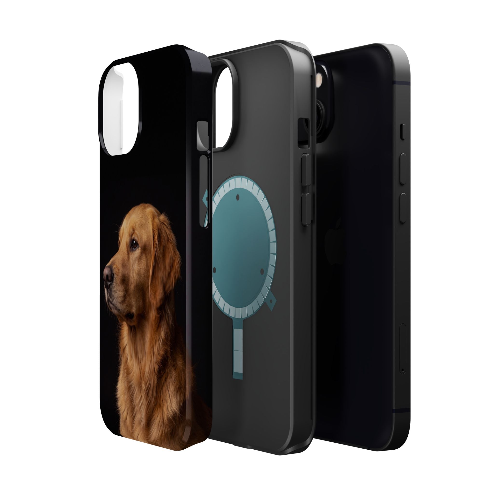 Golden Retriever Portrait Phone Case — Impact-Resistant Wireless Charging Cover
