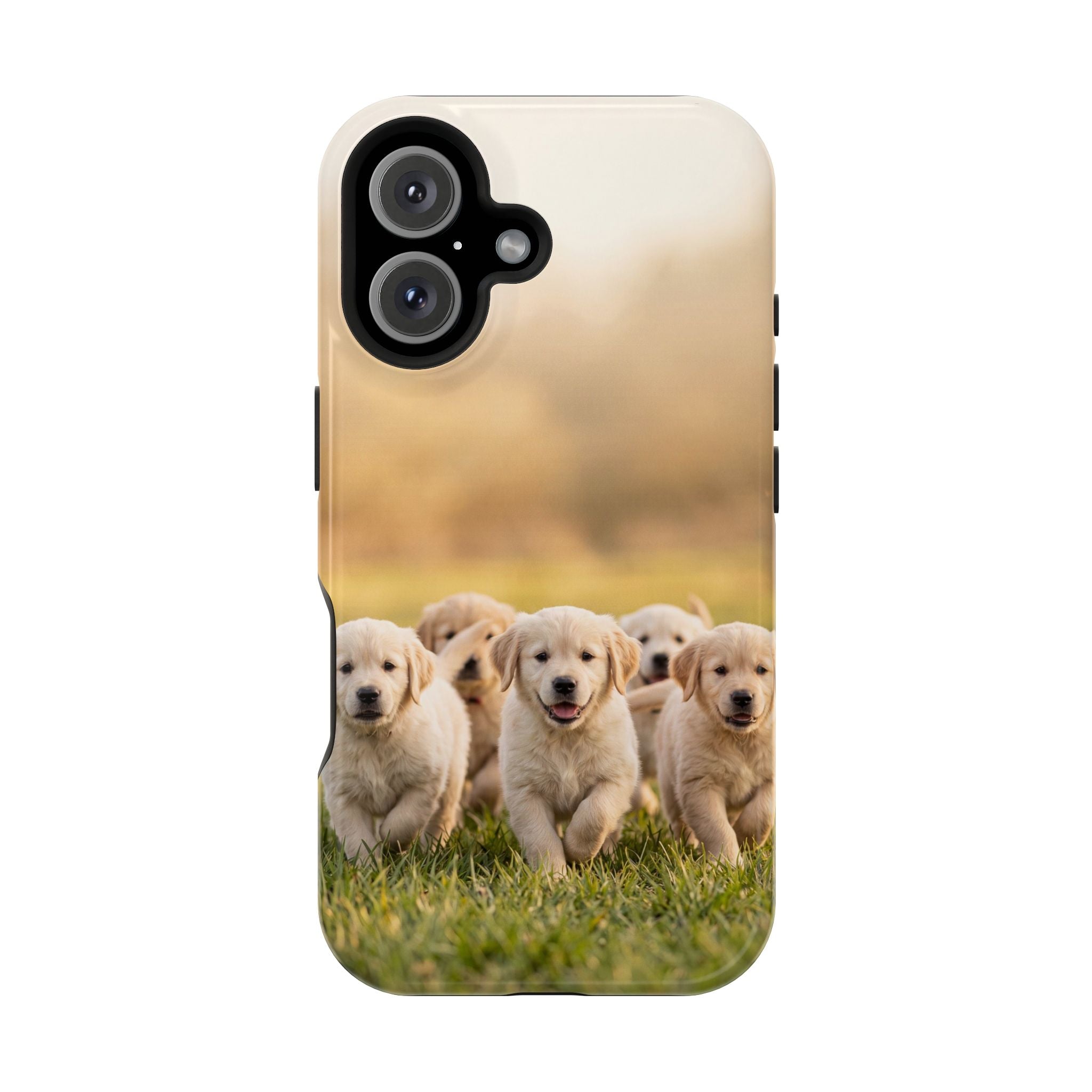 Golden Retriever Puppies Phone Case — Impact-Resistant Wireless Charging Cover