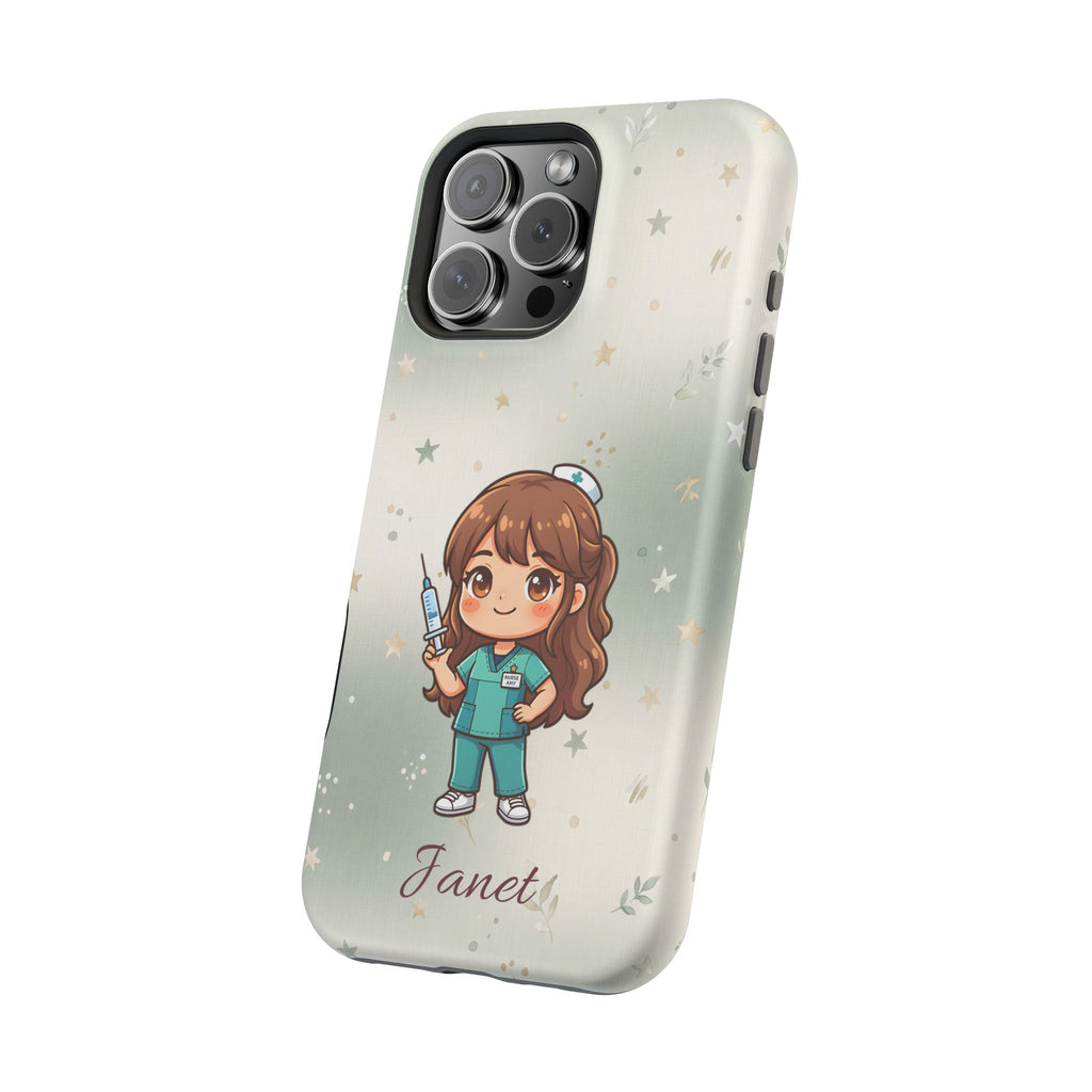 Personalized Nurse with Syringe Phone Case — Wireless Charging Cover