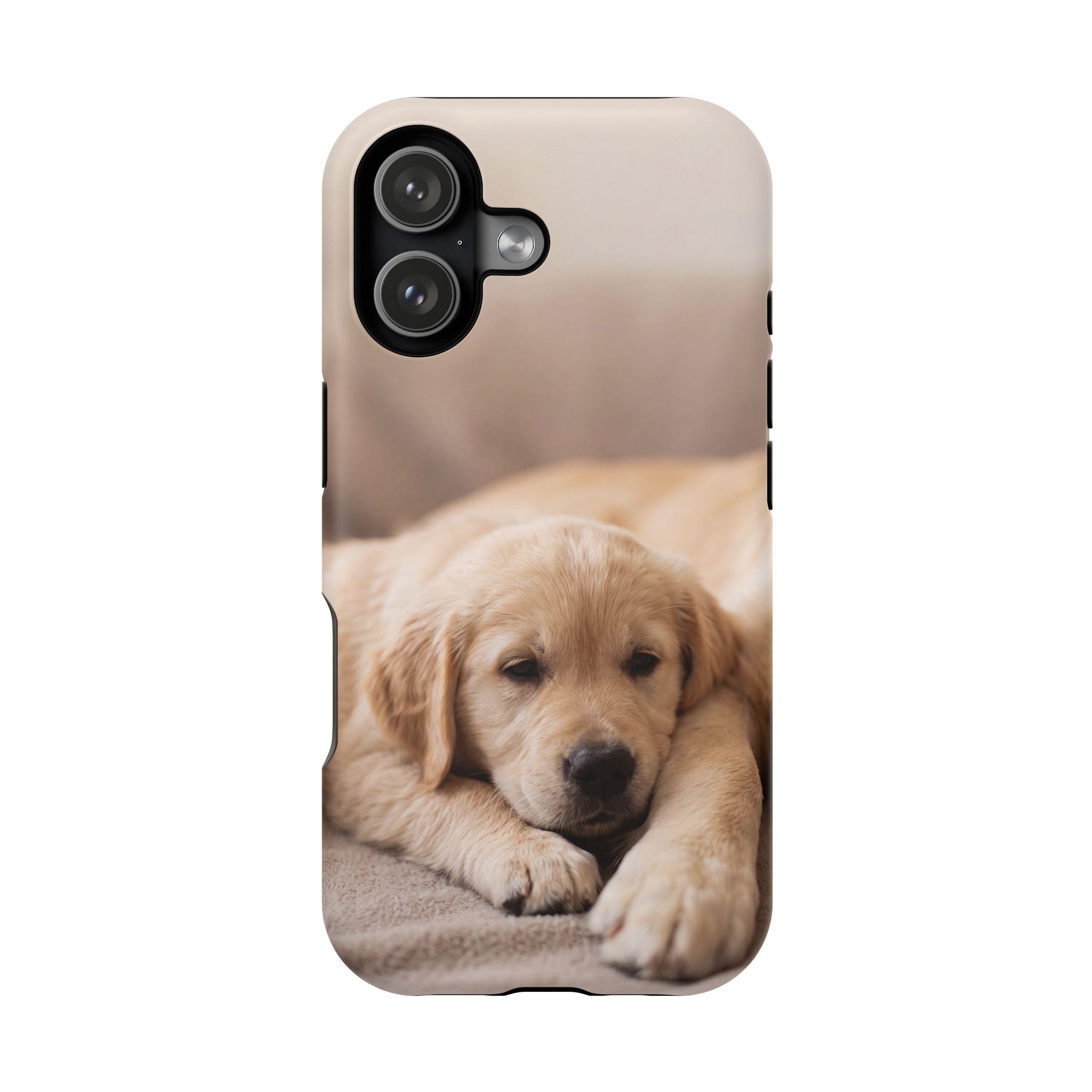 Golden Retriever Puppy Phone Case — Impact-Resistant Wireless Charging Cover
