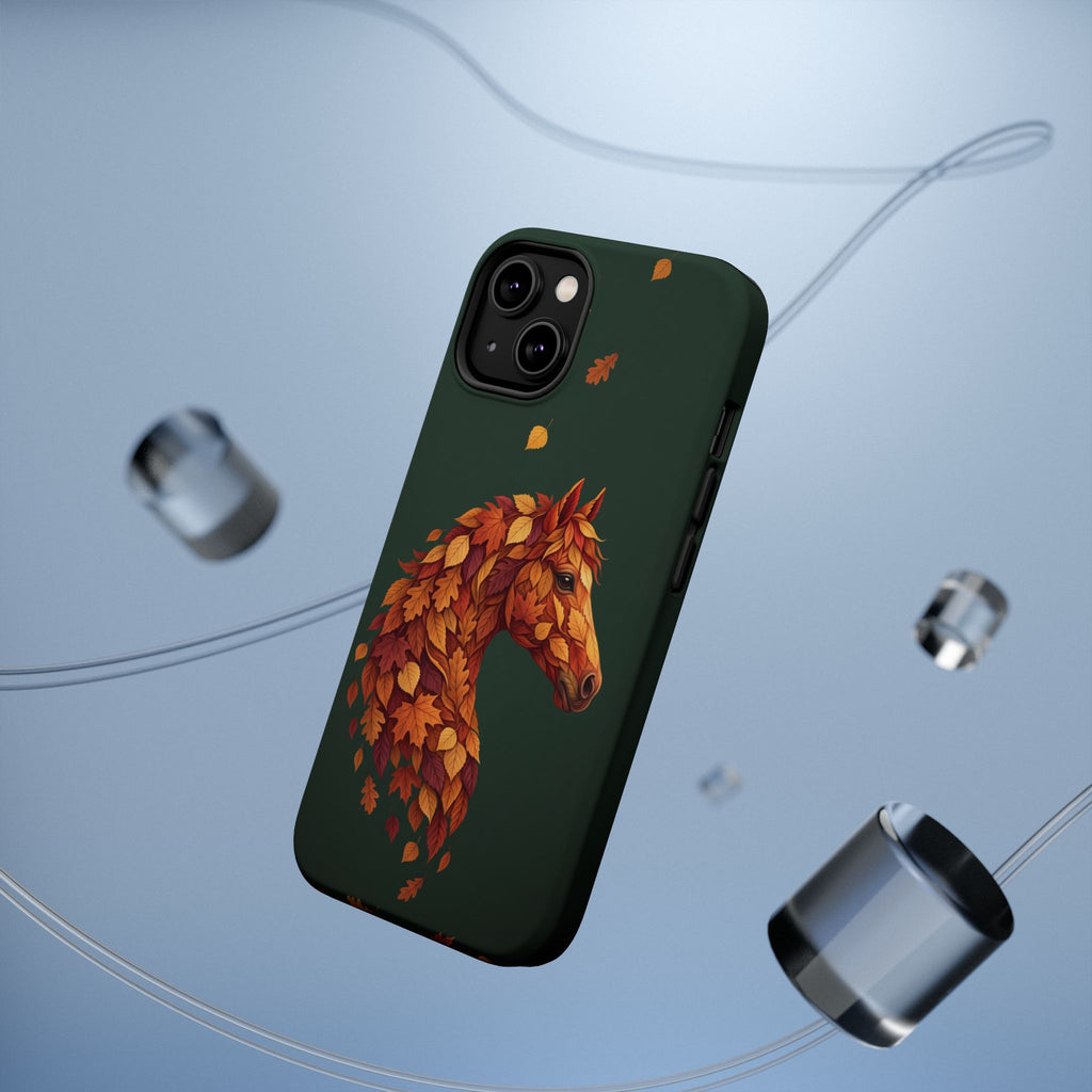 Autumn Leaves Horse Phone Case — Tough Magnetic Case with Wireless Charging