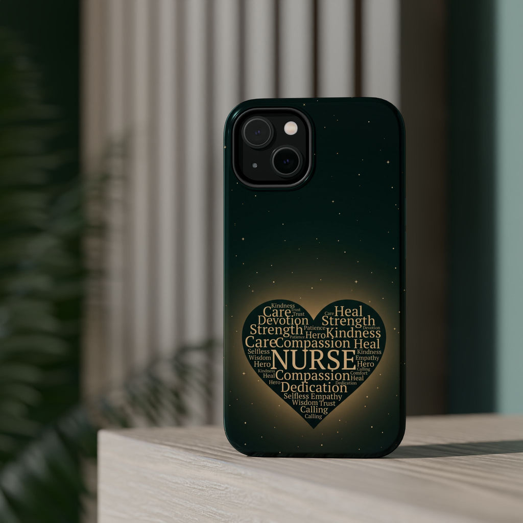 Nurse Heart Word and Art Phone Case — Impact-Resistant Wireless Charging Cover