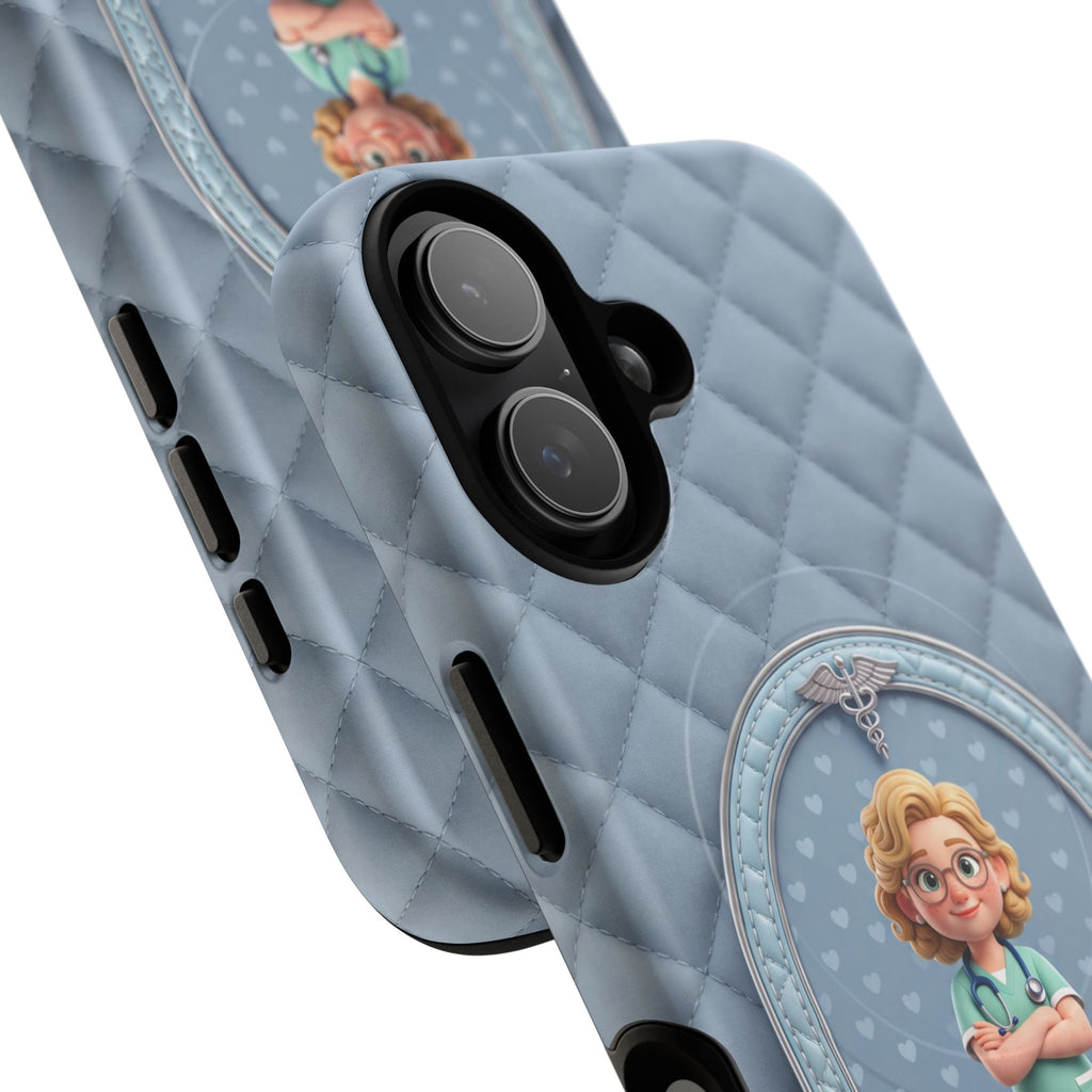 Personalized Nurse Phone Case | Quilted Badge Design, Custom Name iPhone Case