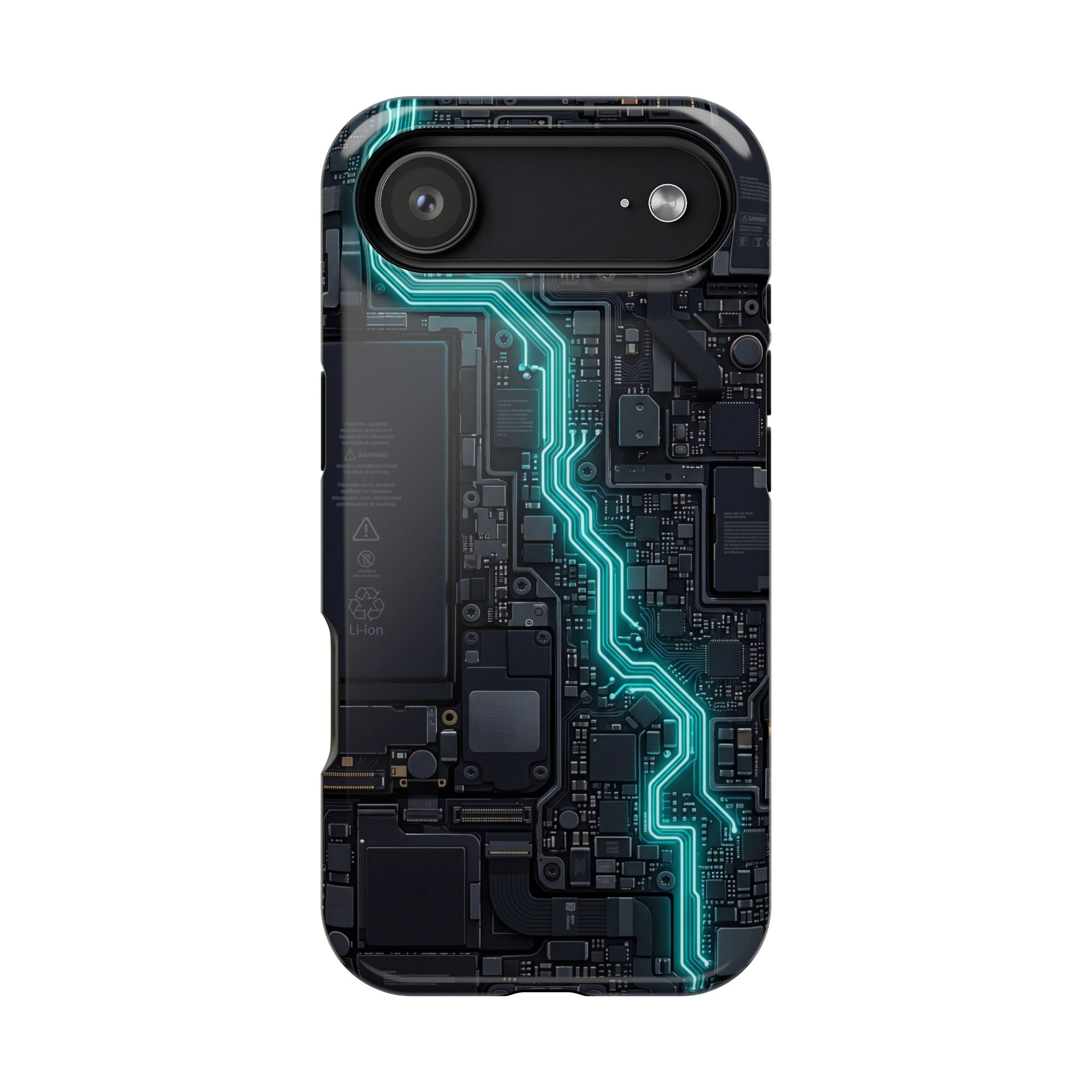 Cyan Bolt Electrician Phone Case — Electric Circuit Wireless Charging Cover