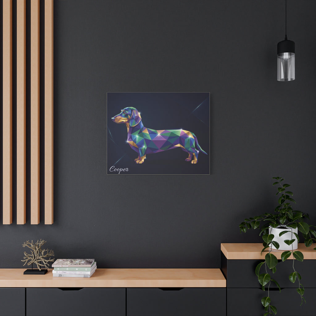 Dachshund Personalized Canvas | Crystal Prism Geometric Wall Art
