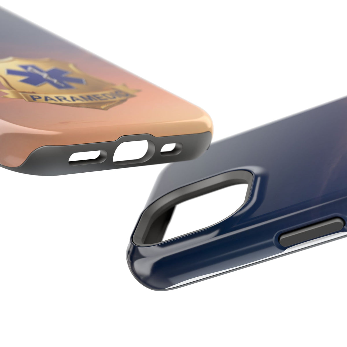 Gold Paramedic Badge Sunset Sky Phone Case — Magnetic Wireless Charging Cover
