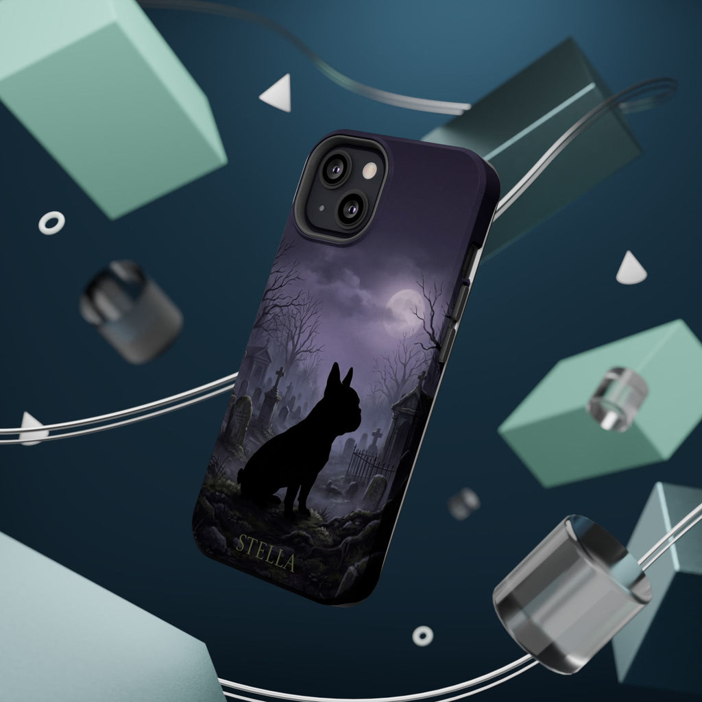 Personalized French Bulldog Moonlit Graveyard Phone Case — Wireless Charging Cover