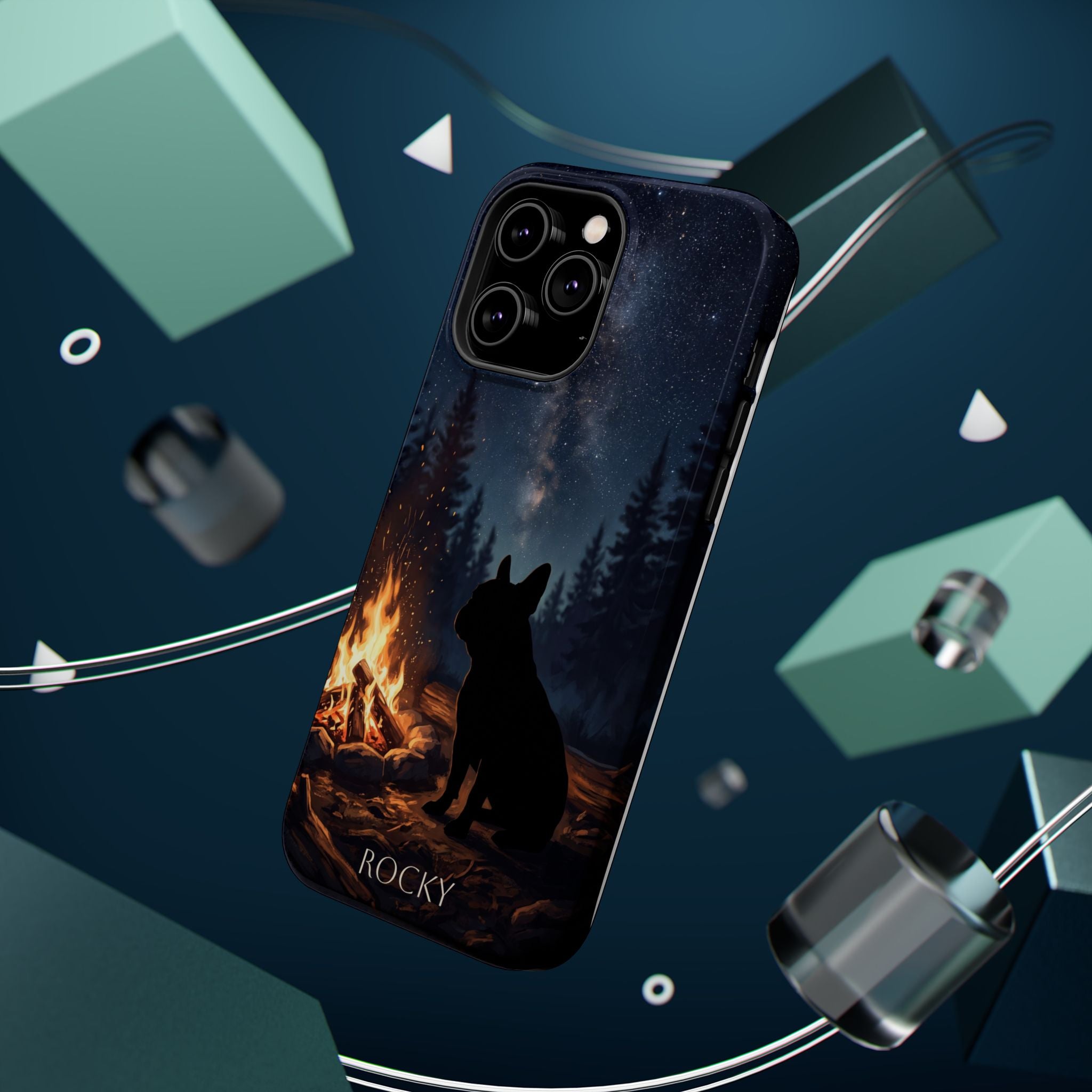 Personalized French Bulldog Campfire Phone Case — Wireless Charging Cover