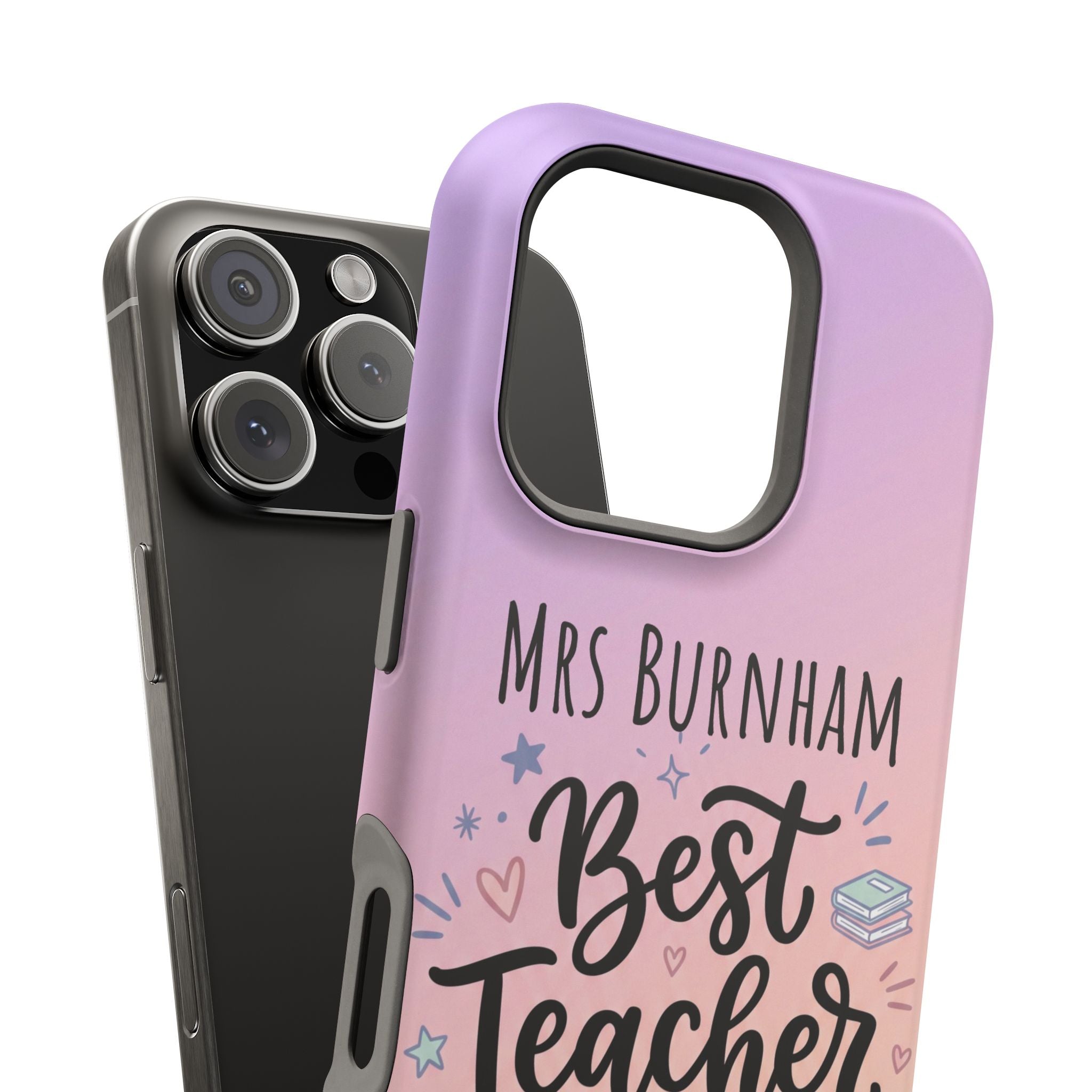 Best Teacher Ever Personalized Phone Case — Wireless Charging Cover