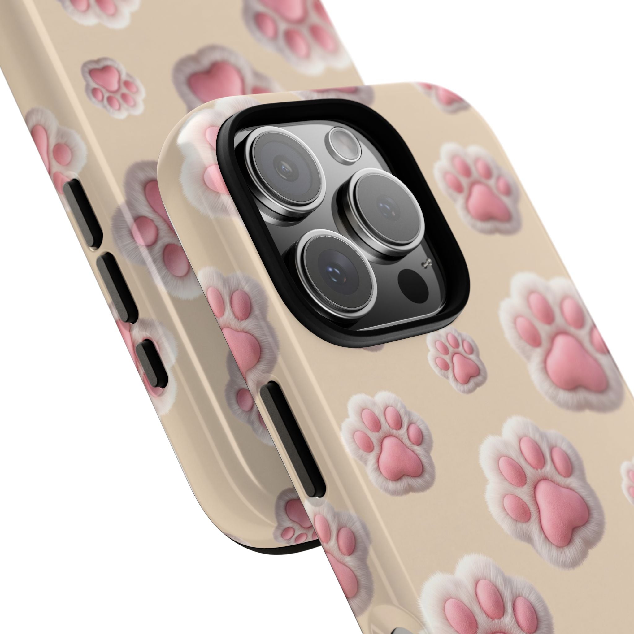 Golden Retriever Paw Print Phone Case | Cute Pink Paw Pattern for Dog Lovers | iPhone & Samsung