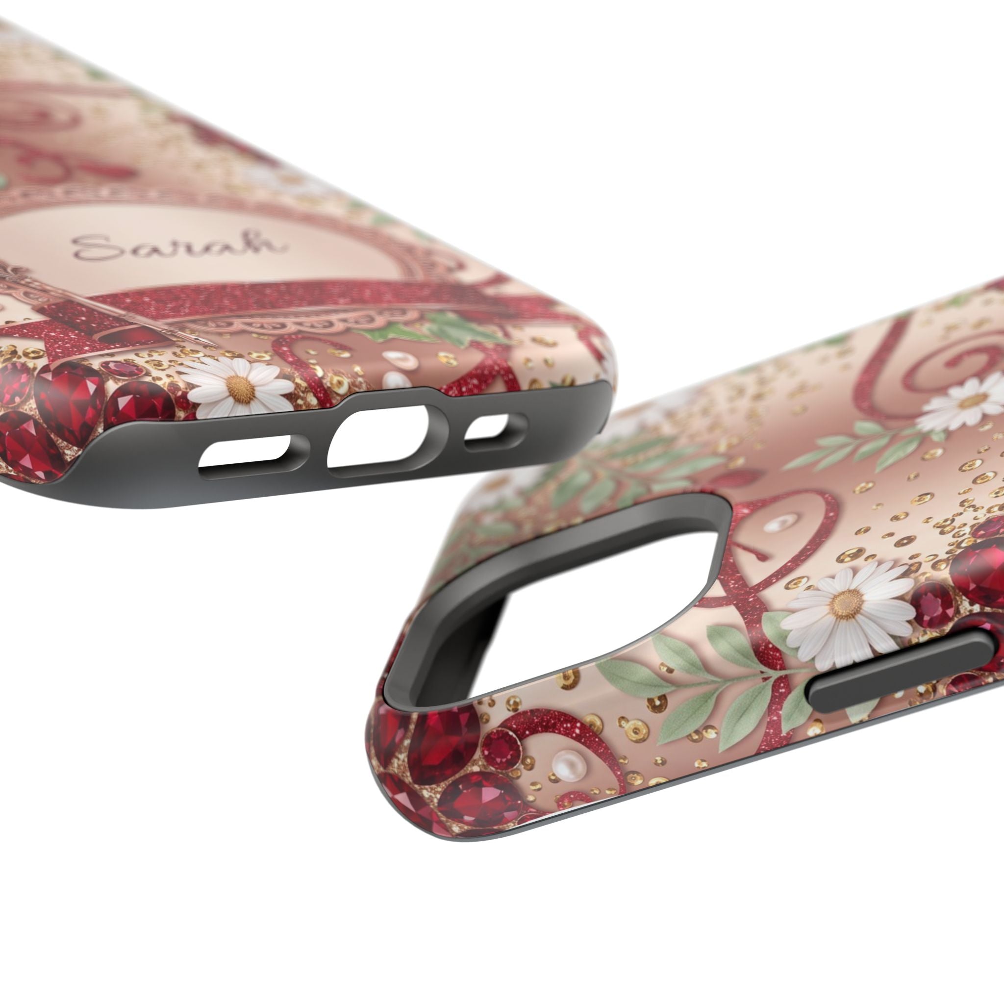 Personalized Vintage Floral Teacher Phone Case — Wireless Charging Cover