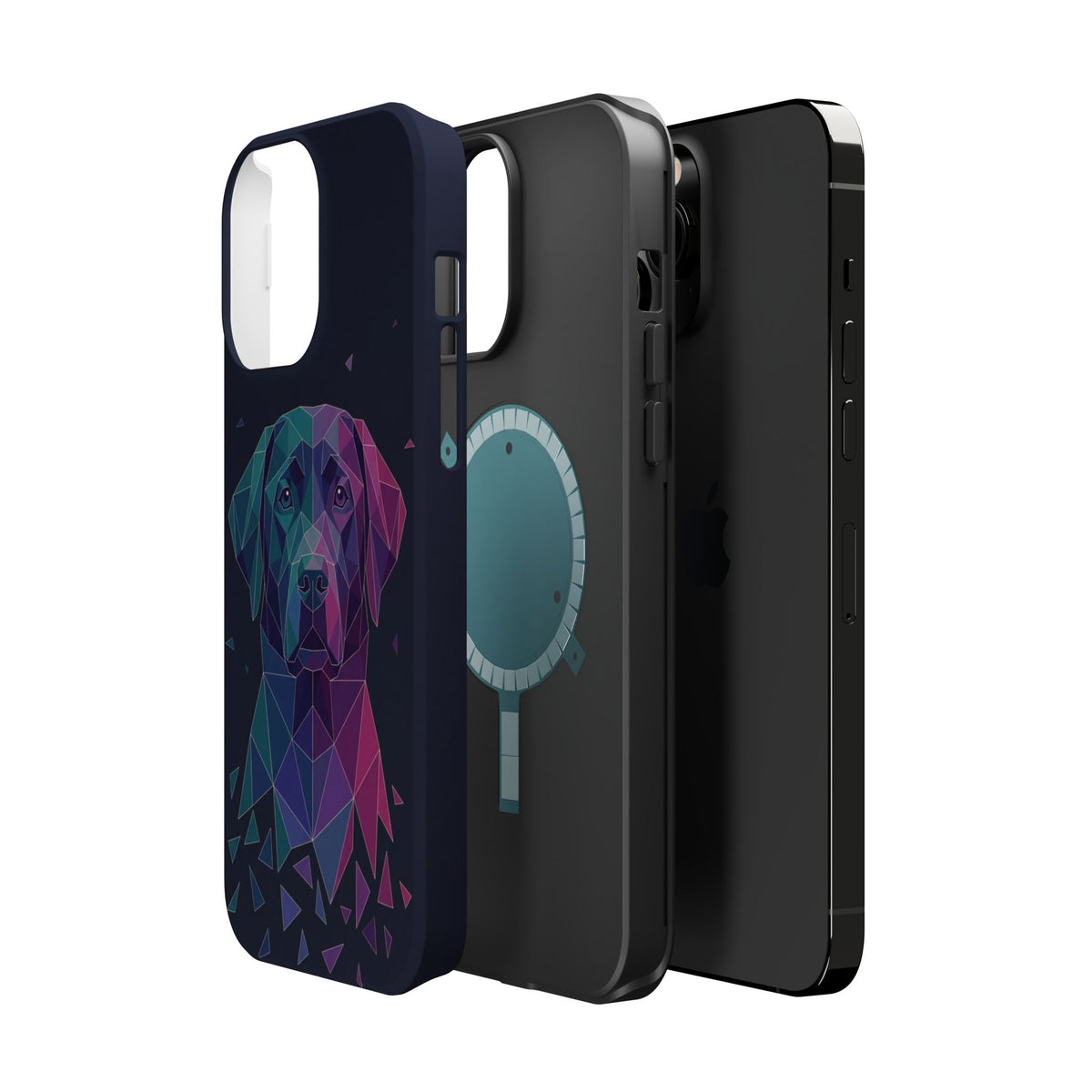 Geometric Labrador Phone Case — Tough Magnetic Case with Wireless Charging