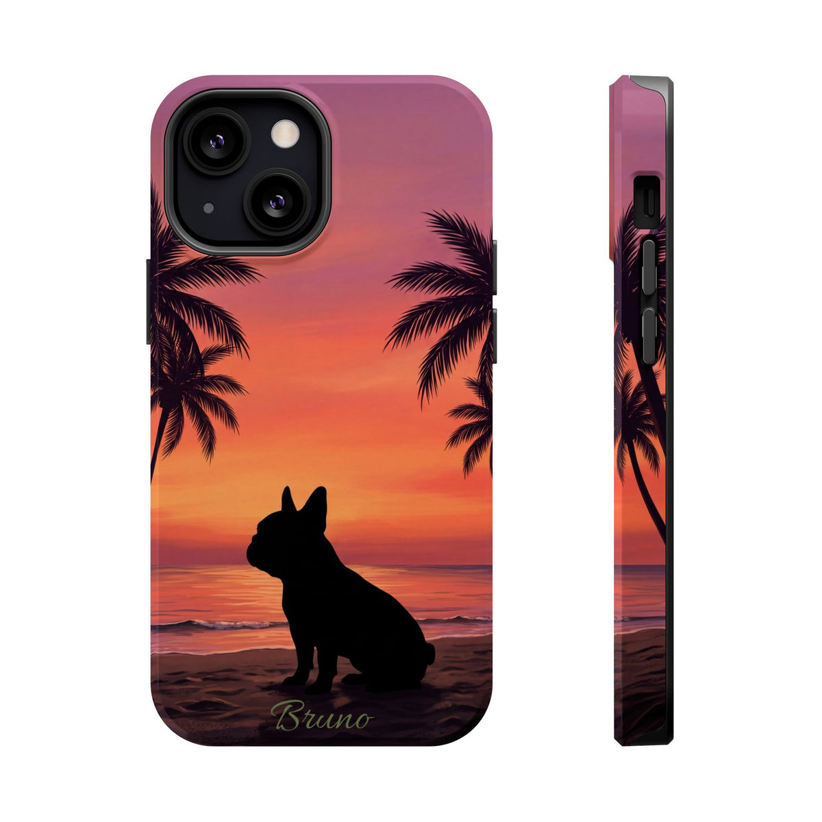 Personalized French Bulldog Tropical Beach Phone Case — Wireless Charging Cover
