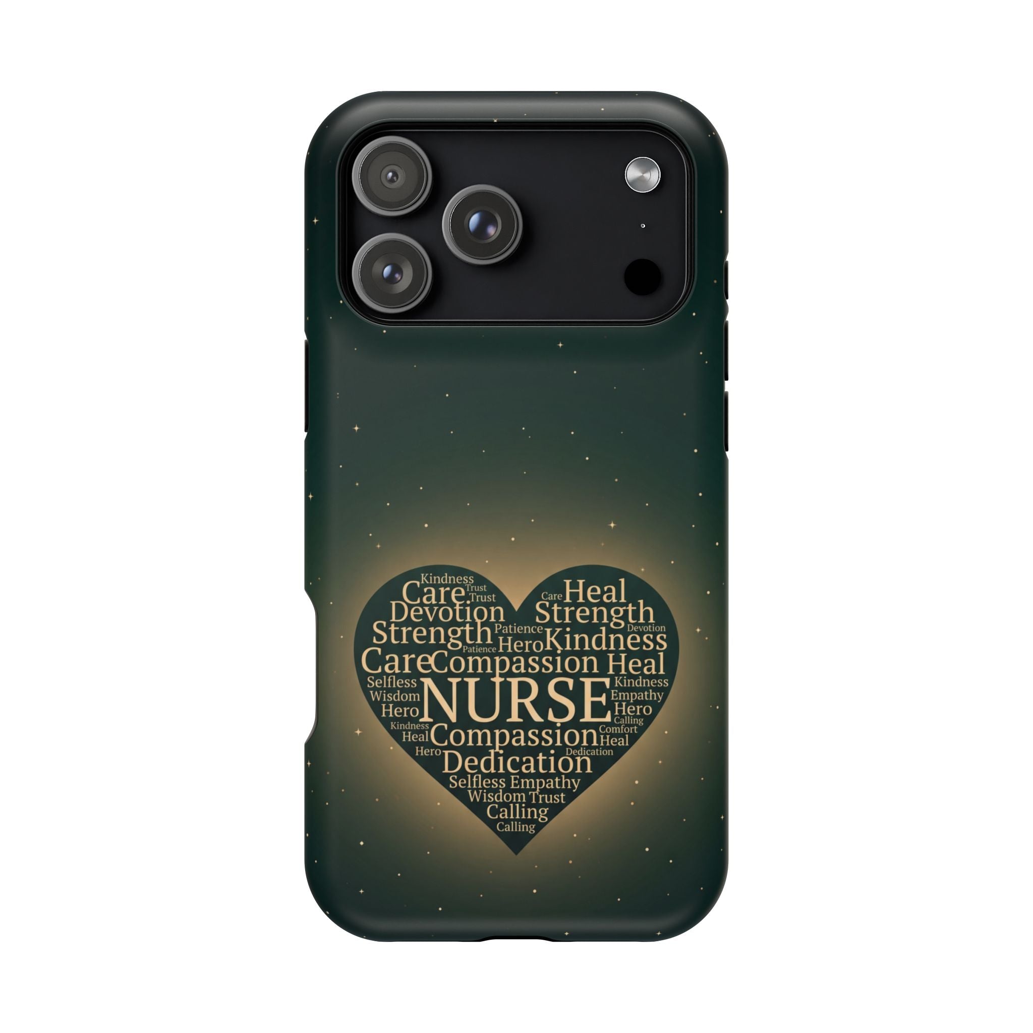 Nurse Heart Word and Art Phone Case — Impact-Resistant Wireless Charging Cover