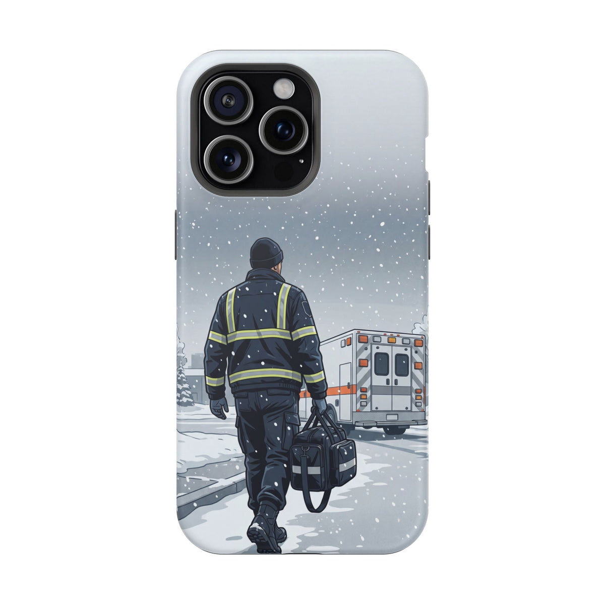 Bold Paramedic/EMT Portrait Phone Case — Magnetic Wireless Charging Cover