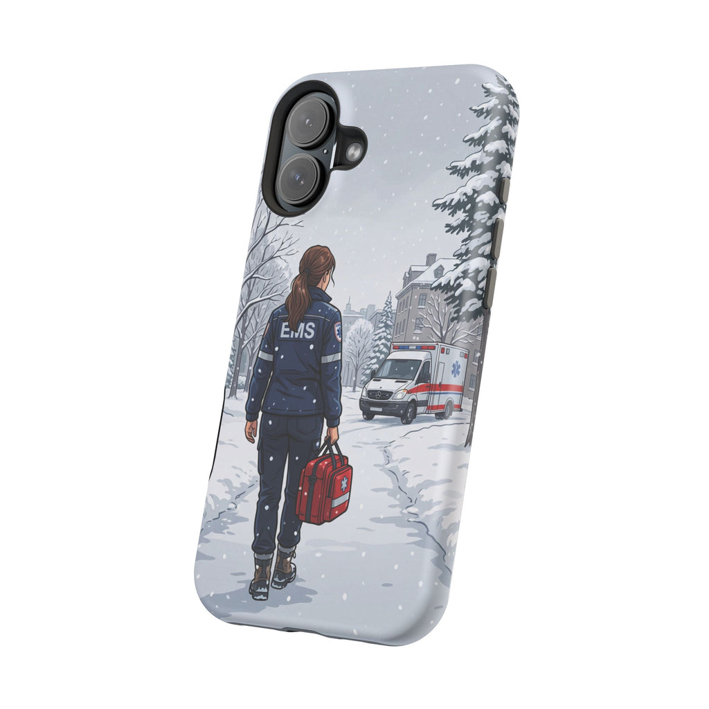 Paramedic/EMT Winter Phone Case — Magnetic Wireless Charging Cover