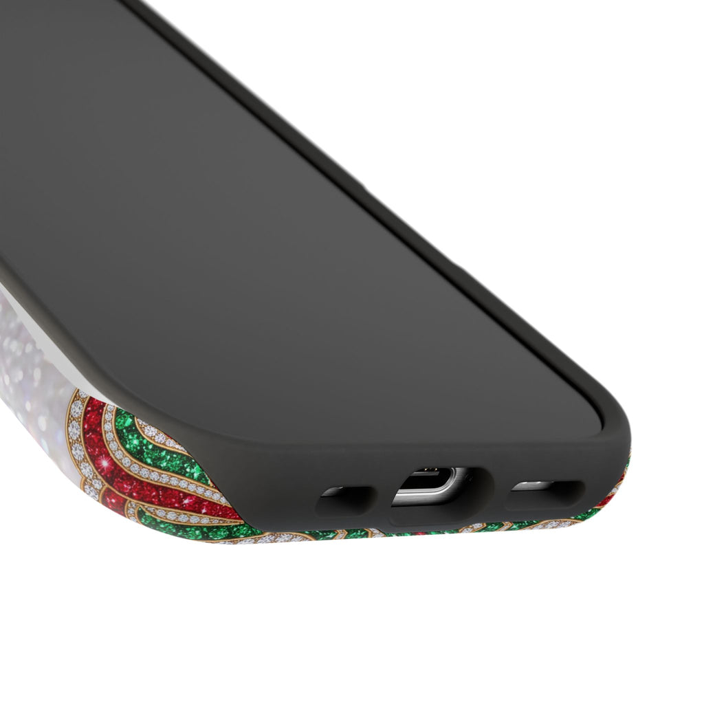Jeweled Apple Medallion Personalized Teacher Phone Case — Wireless Charging Cover