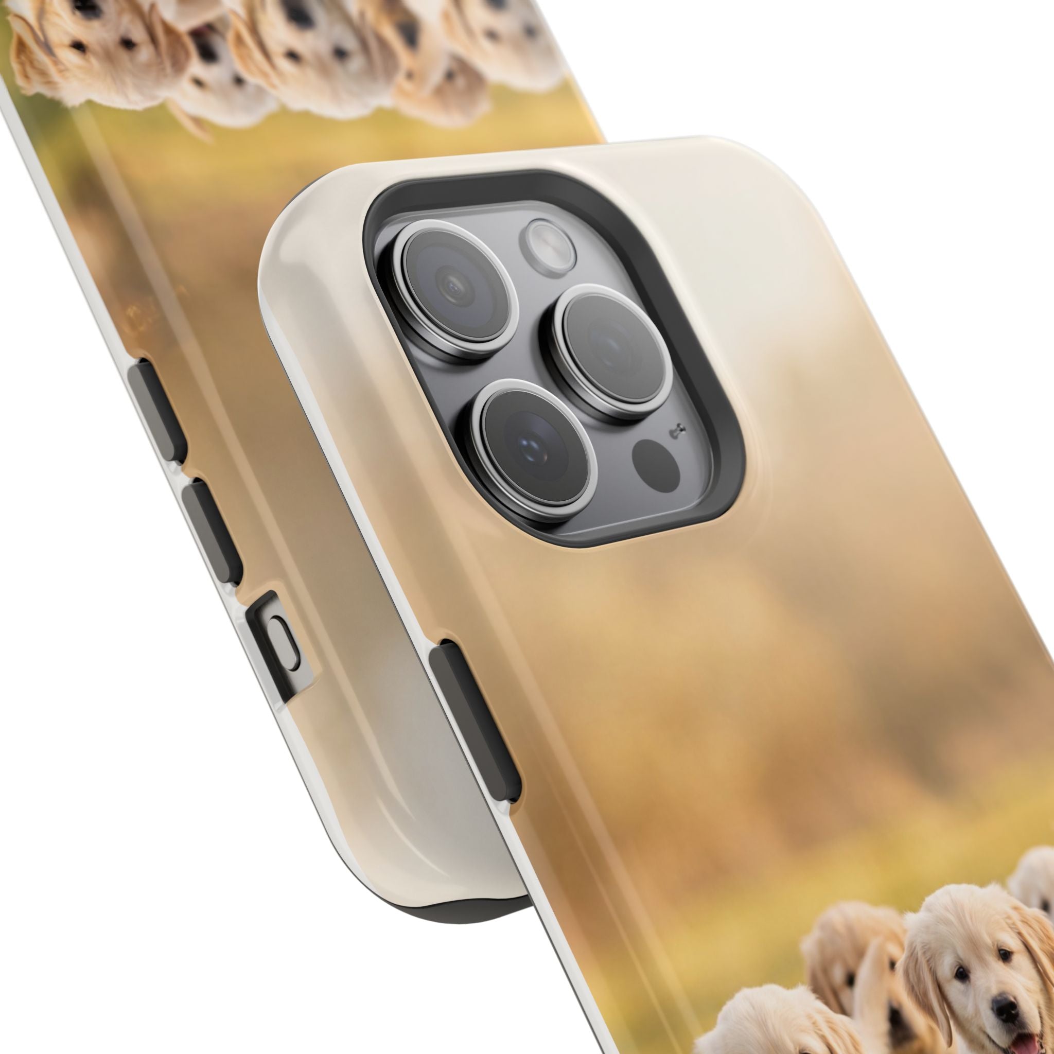 Golden Retriever Puppies Phone Case — Impact-Resistant Wireless Charging Cover