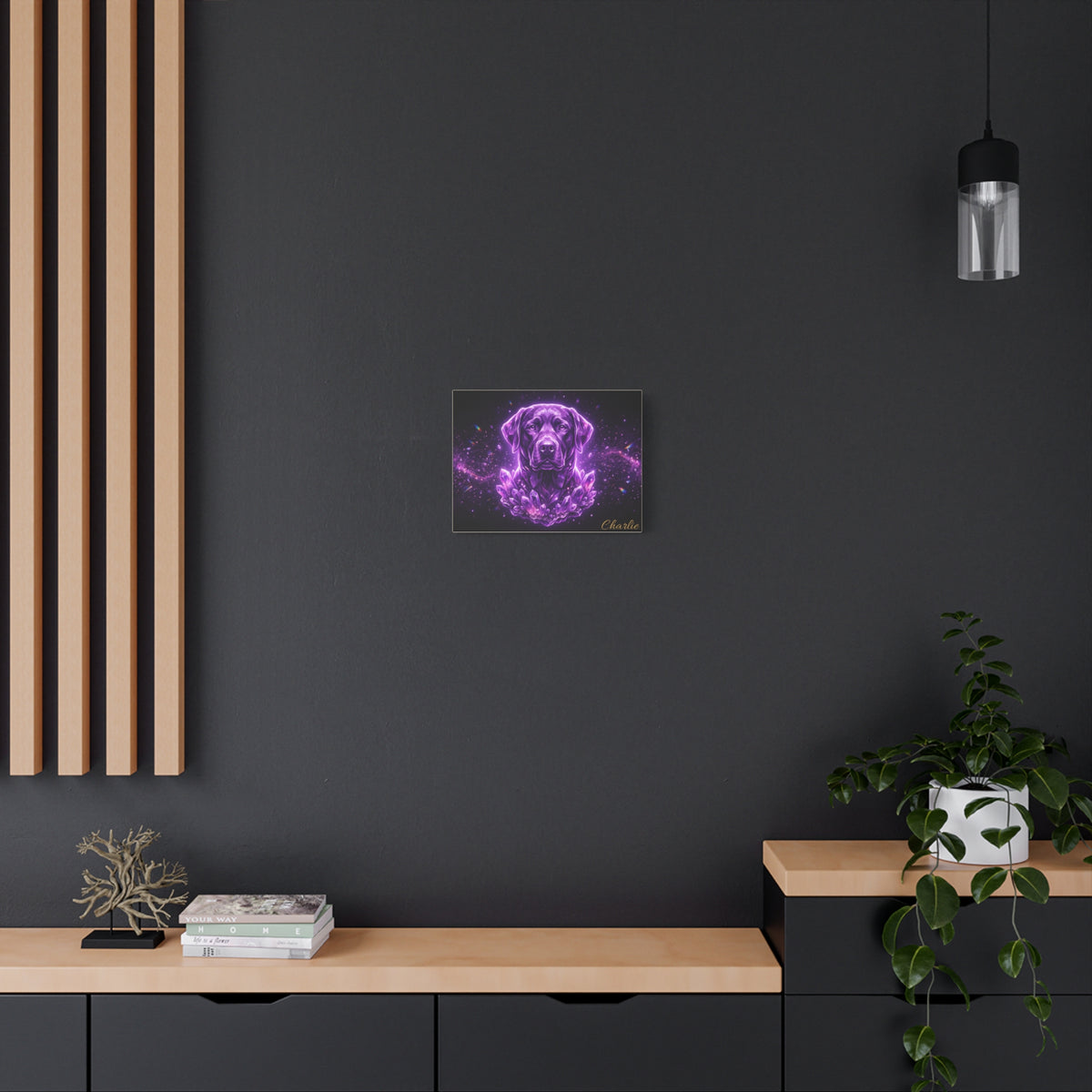 Labrador Personalized Canvas | Mystic Purple Crystal Glow Wall Art