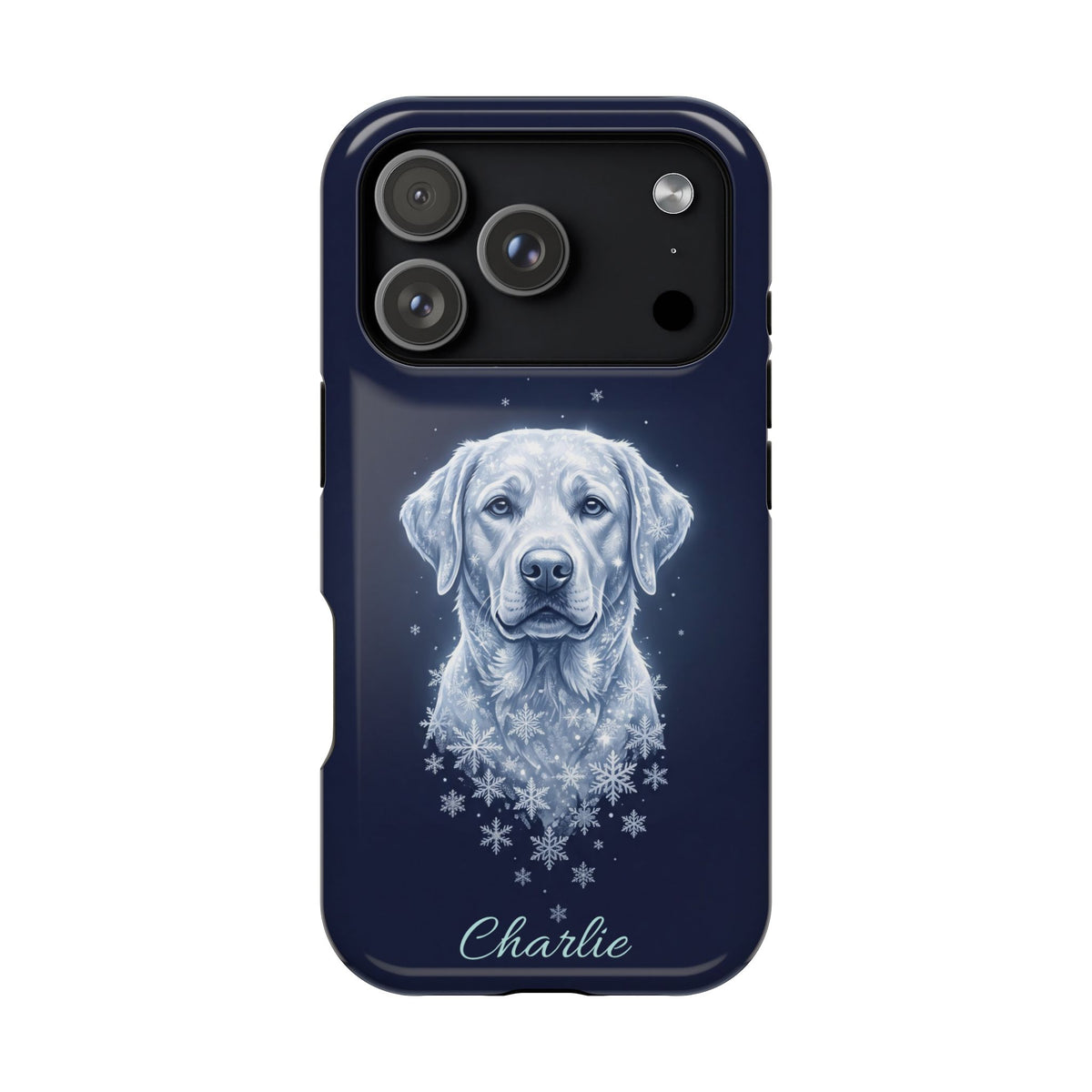 Personalized Winter Snowflake Labrador Phone Case — Tough Magnetic Case with Wireless Charging