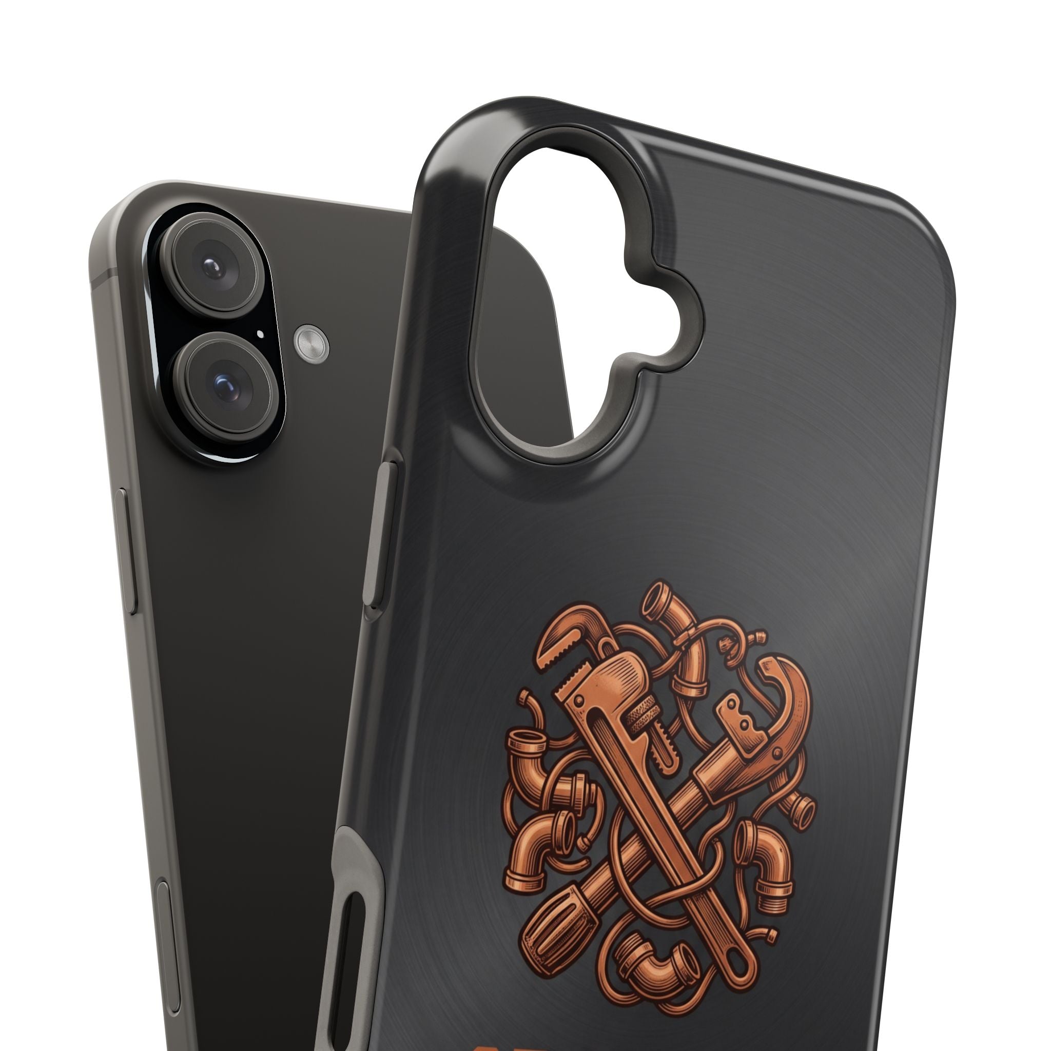 Crafted to Last Phone Case — Crossed Wrenches Wireless Charging Cover