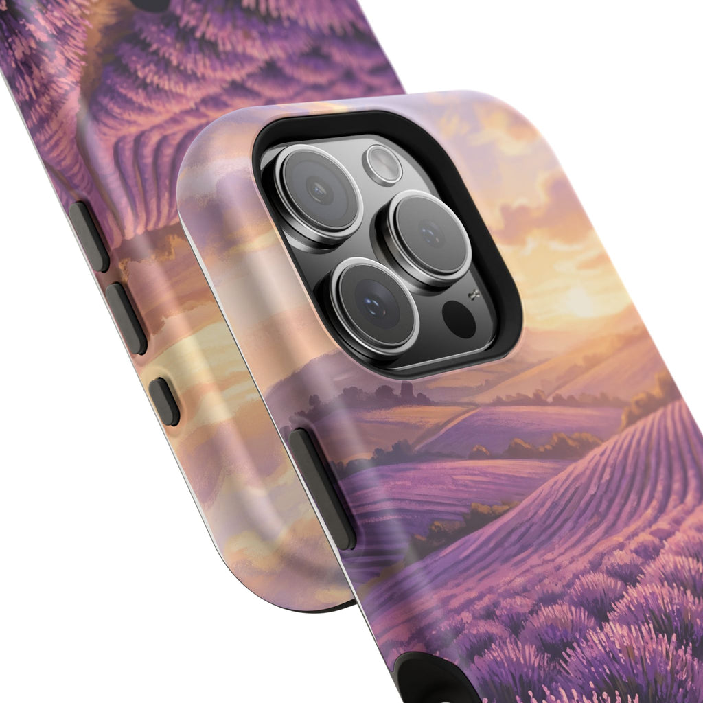 Personalized Dachshund Lavender Field Phone Case — Wireless Charging Cover