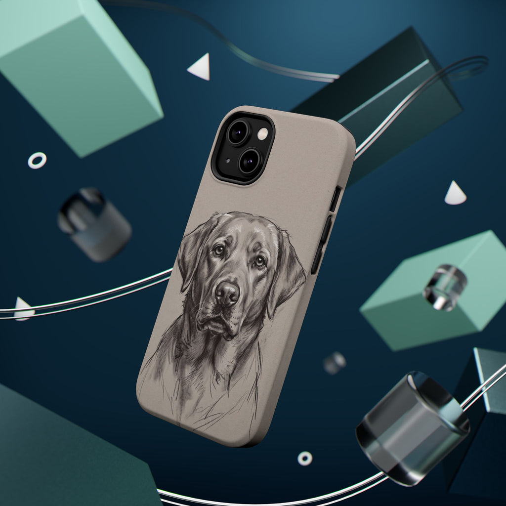 Charcoal Sketch Labrador Phone Case — Tough Magnetic Case with Wireless Charging
