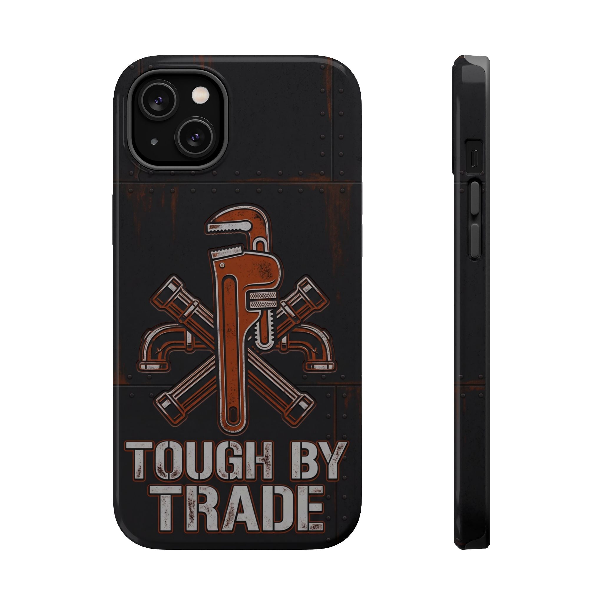 Tough By Trade Phone Case — Crossed Wrenches Wireless Charging Cover
