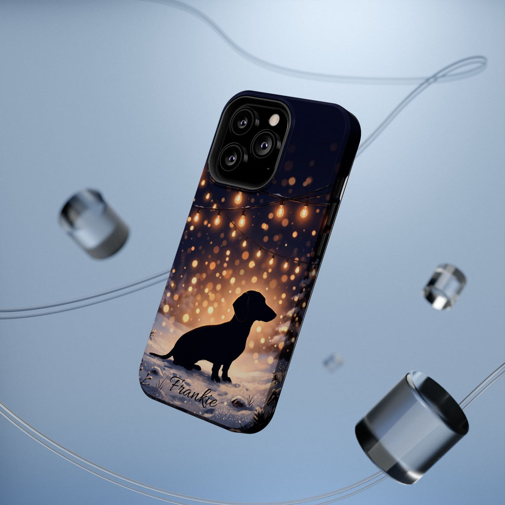 Personalized Dachshund Golden Sparks Phone Case — Wireless Charging Cover