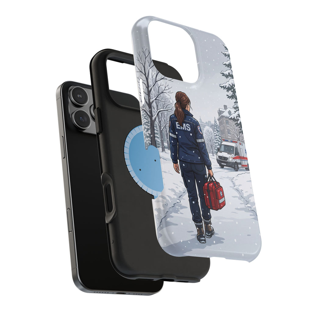 Paramedic/EMT Winter Phone Case — Magnetic Wireless Charging Cover