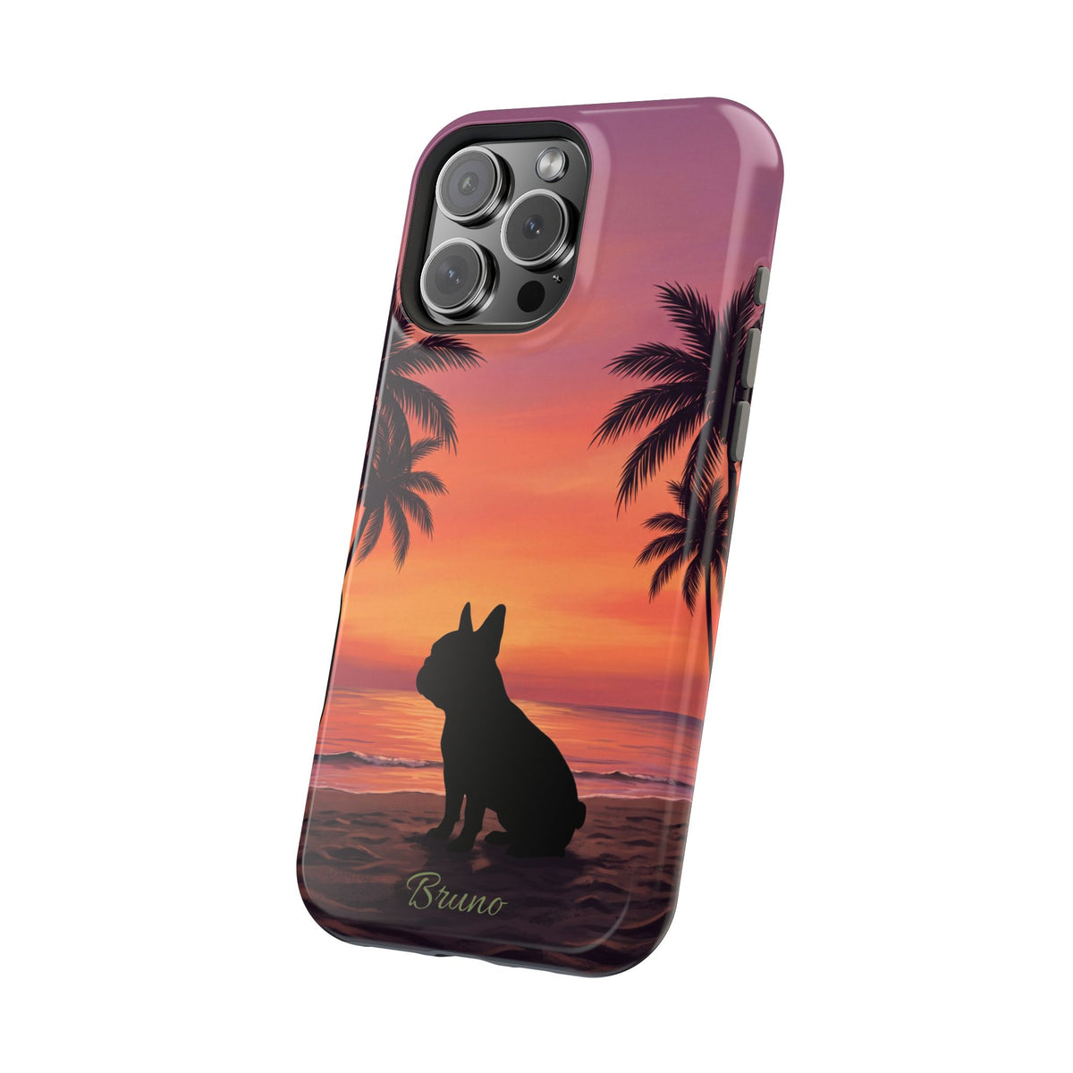 Personalized French Bulldog Tropical Beach Phone Case — Wireless Charging Cover