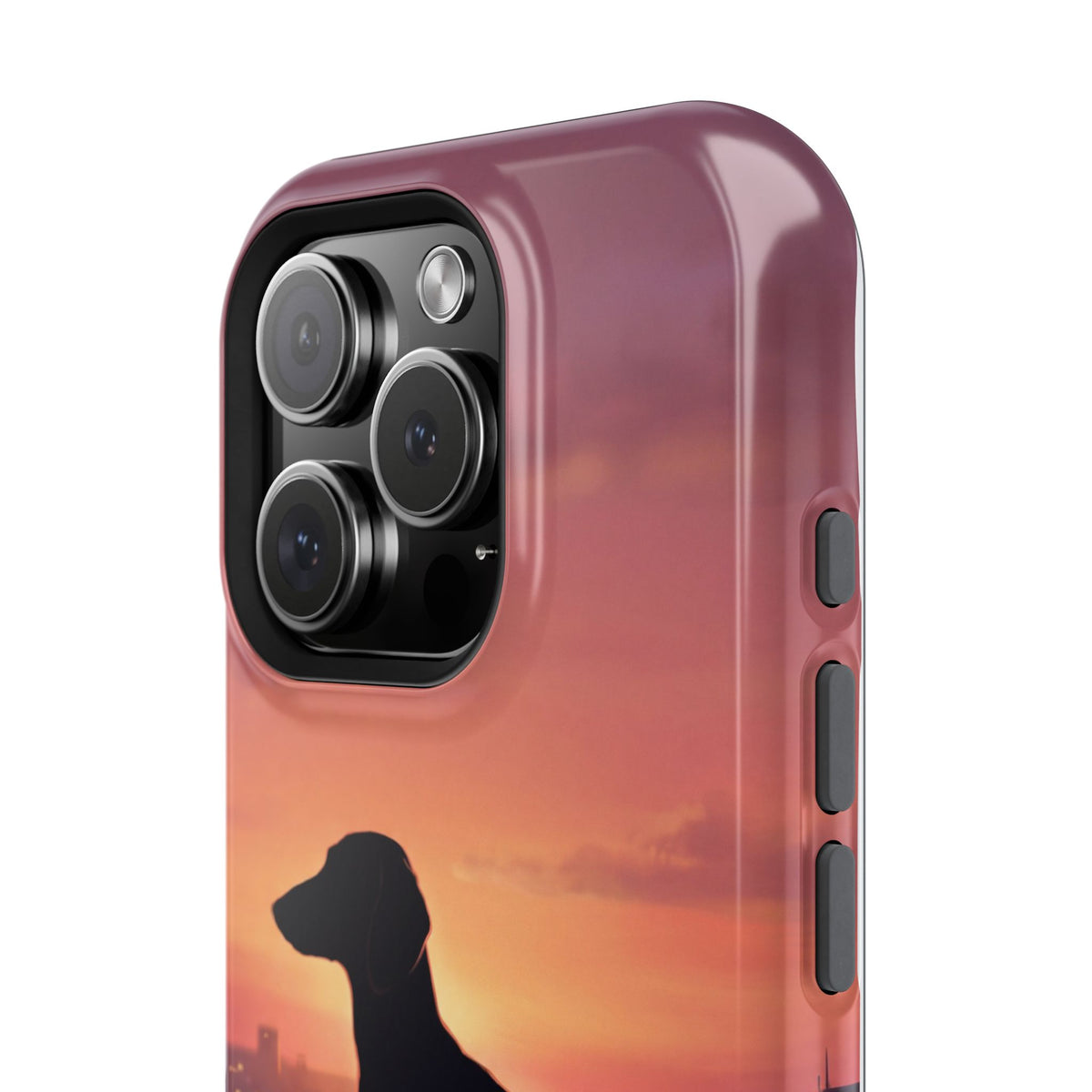Personalized Dachshund Rooftop Sunset Phone Case — Wireless Charging Cover