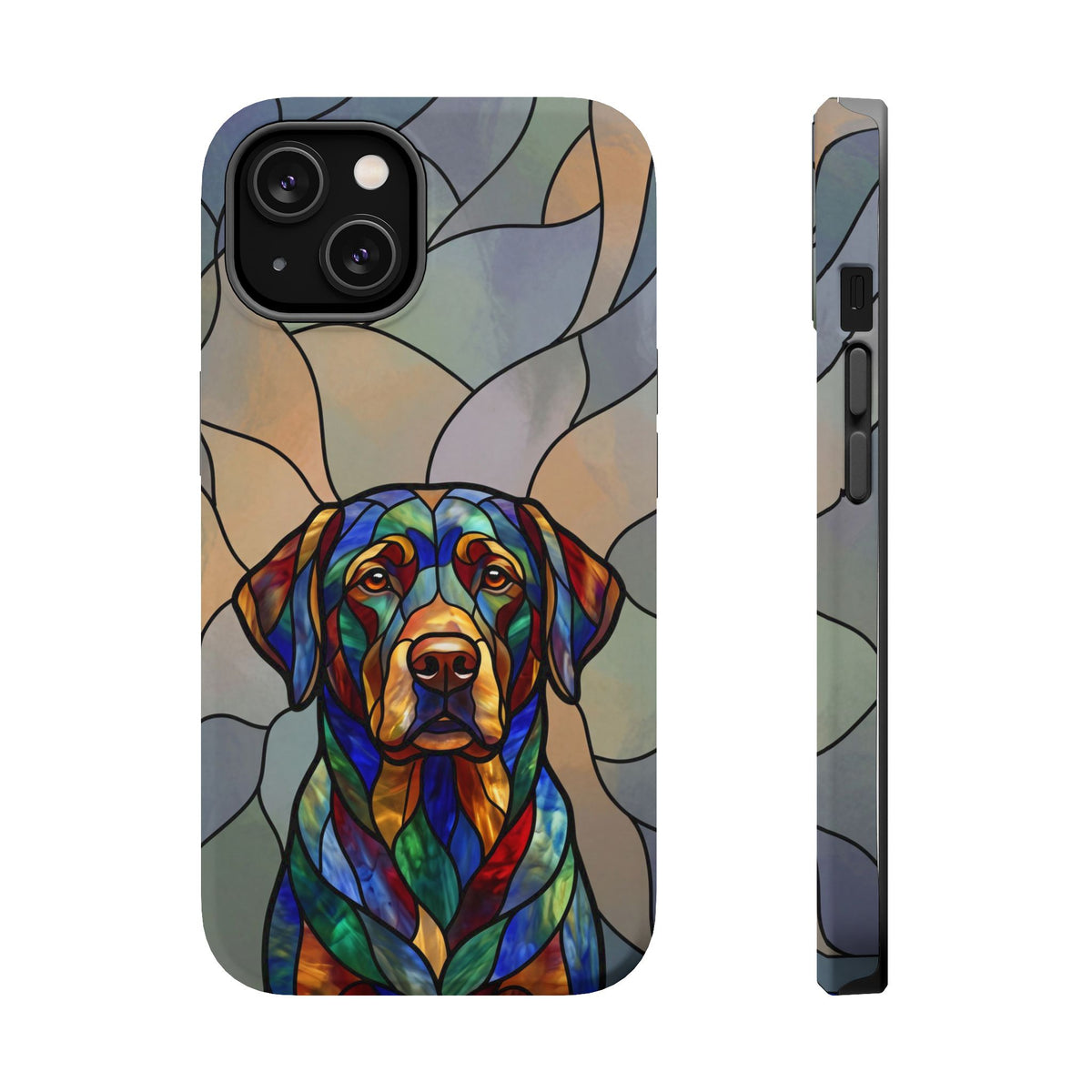 Stained Glass Labrador Phone Case — Tough Magnetic Case with Wireless Charging