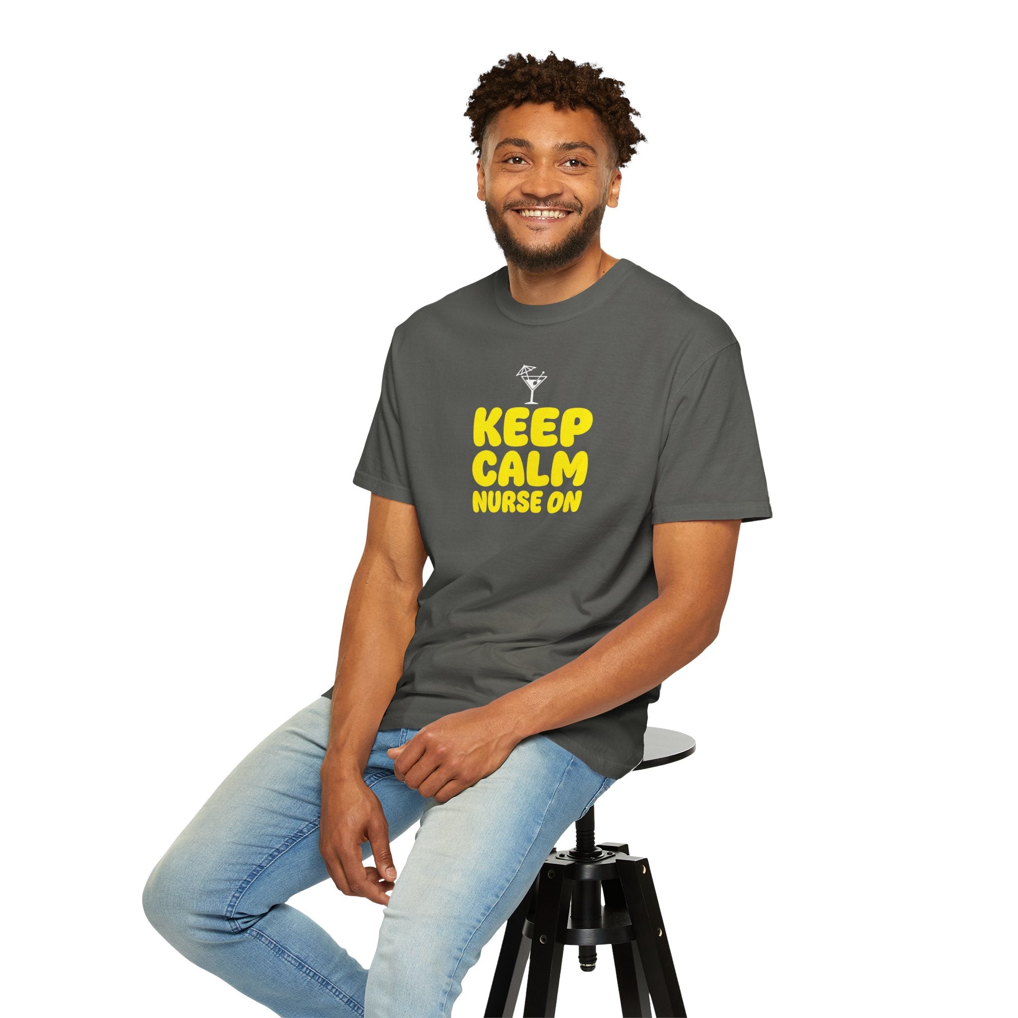 Nurse T-Shirt - "Keep Calm Nurse On" Funny Nursing Quote Unisex Tee, Nurse Appreciation Gift
