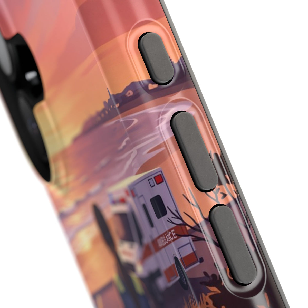 Sunset Boardwalk Personalized Paramedic Phone Case — Wireless Charging Cover