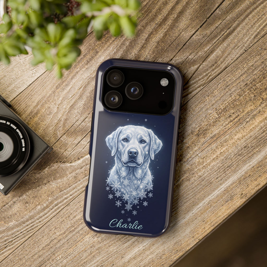 Personalized Winter Snowflake Labrador Phone Case — Tough Magnetic Case with Wireless Charging