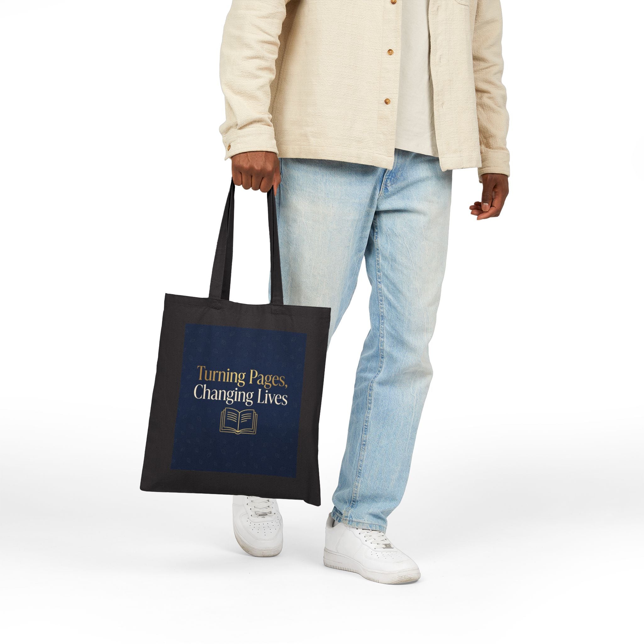 Turning Pages Changing Lives Tote Bag - Teacher Gift, Literacy Teacher, Educator Appreciation