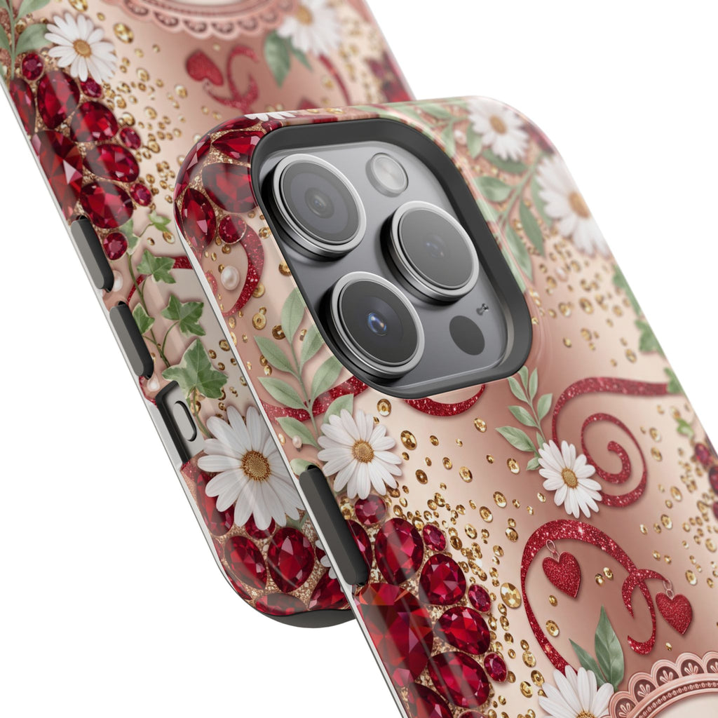 Personalized Vintage Floral Teacher Phone Case — Wireless Charging Cover