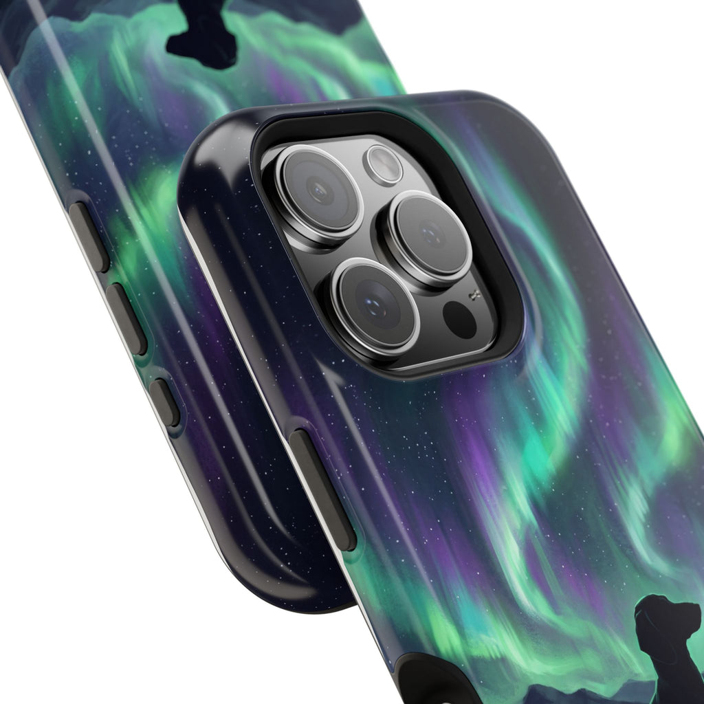 Personalized Dachshund Northern Lights Phone Case — Wireless Charging Cover