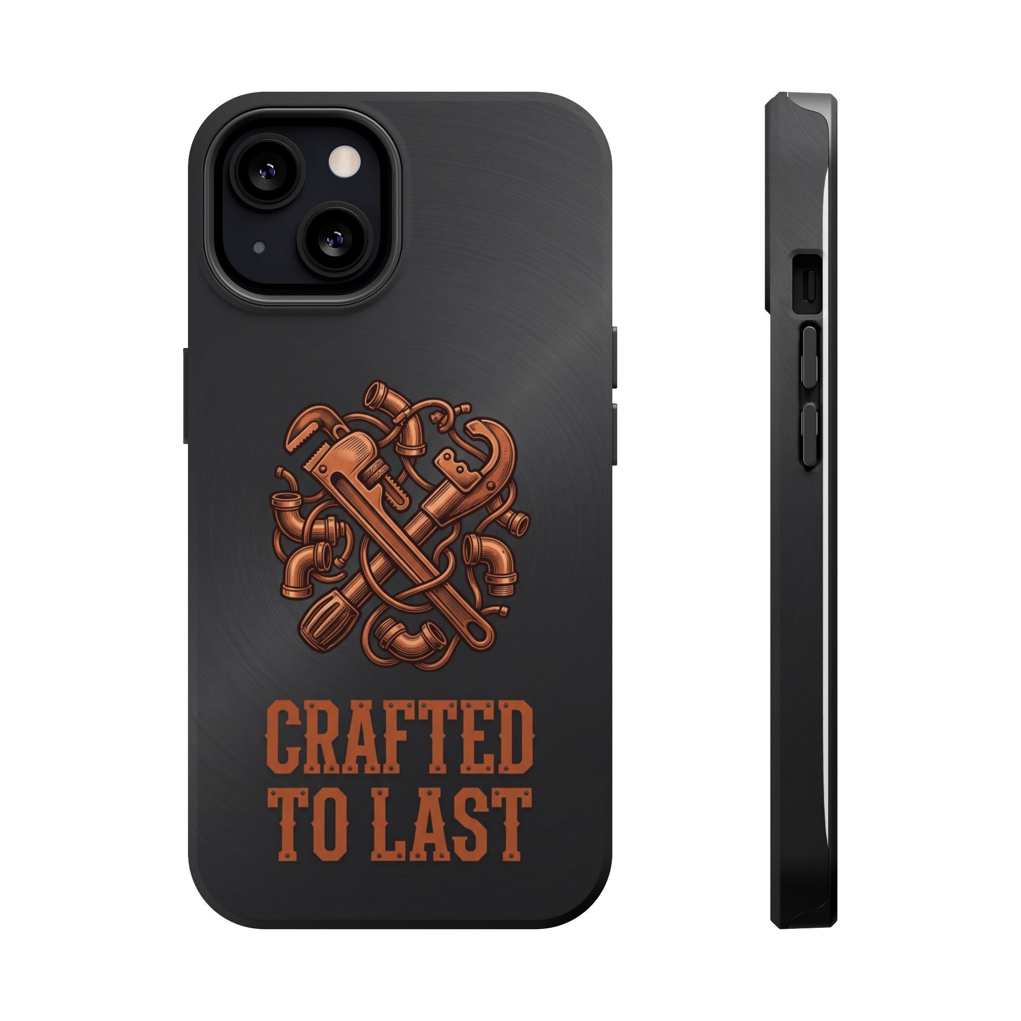 Crafted to Last Phone Case — Crossed Wrenches Wireless Charging Cover
