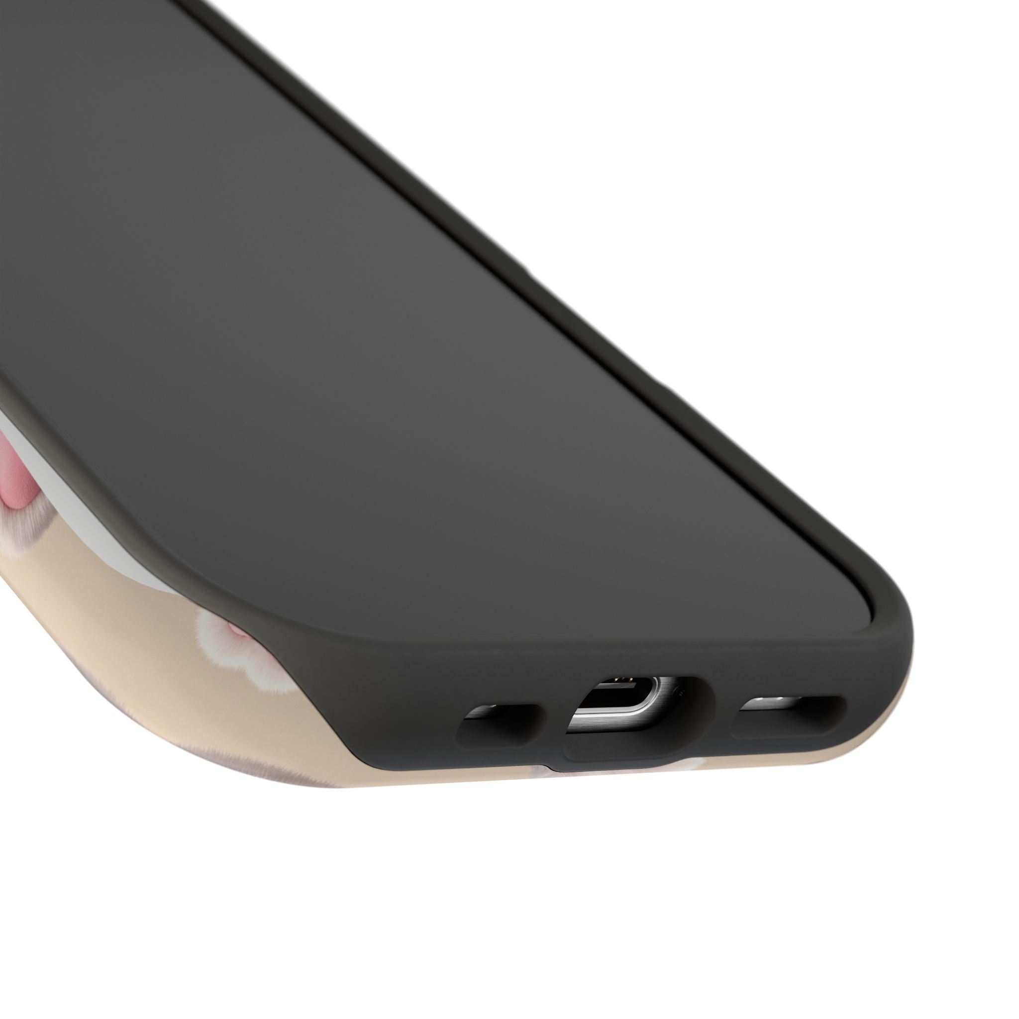 Pink Paw Print Phone Case — Impact-Resistant Wireless Charging Cover