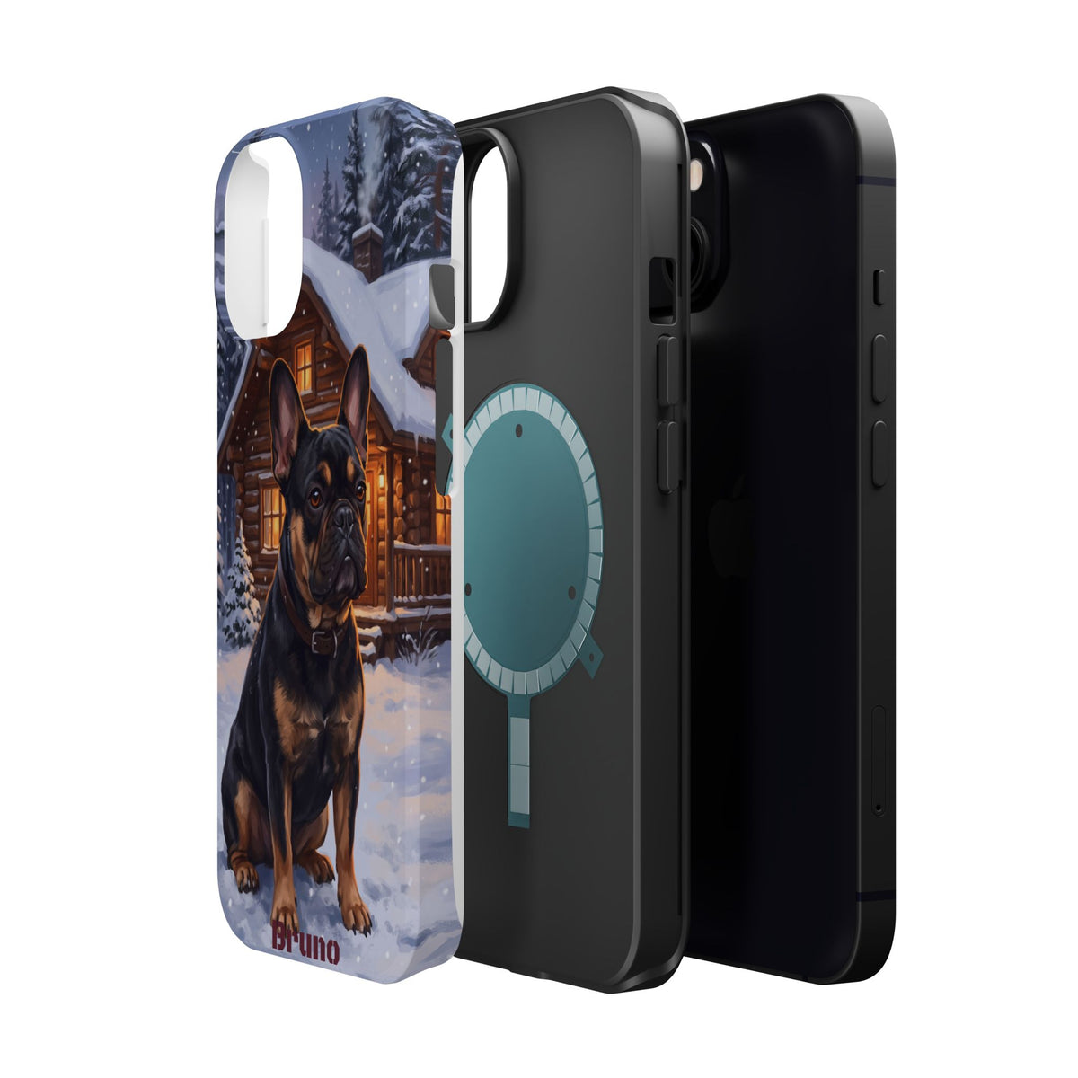 Personalized French Bulldog Cozy Cabin Phone Case — Wireless Charging Cover