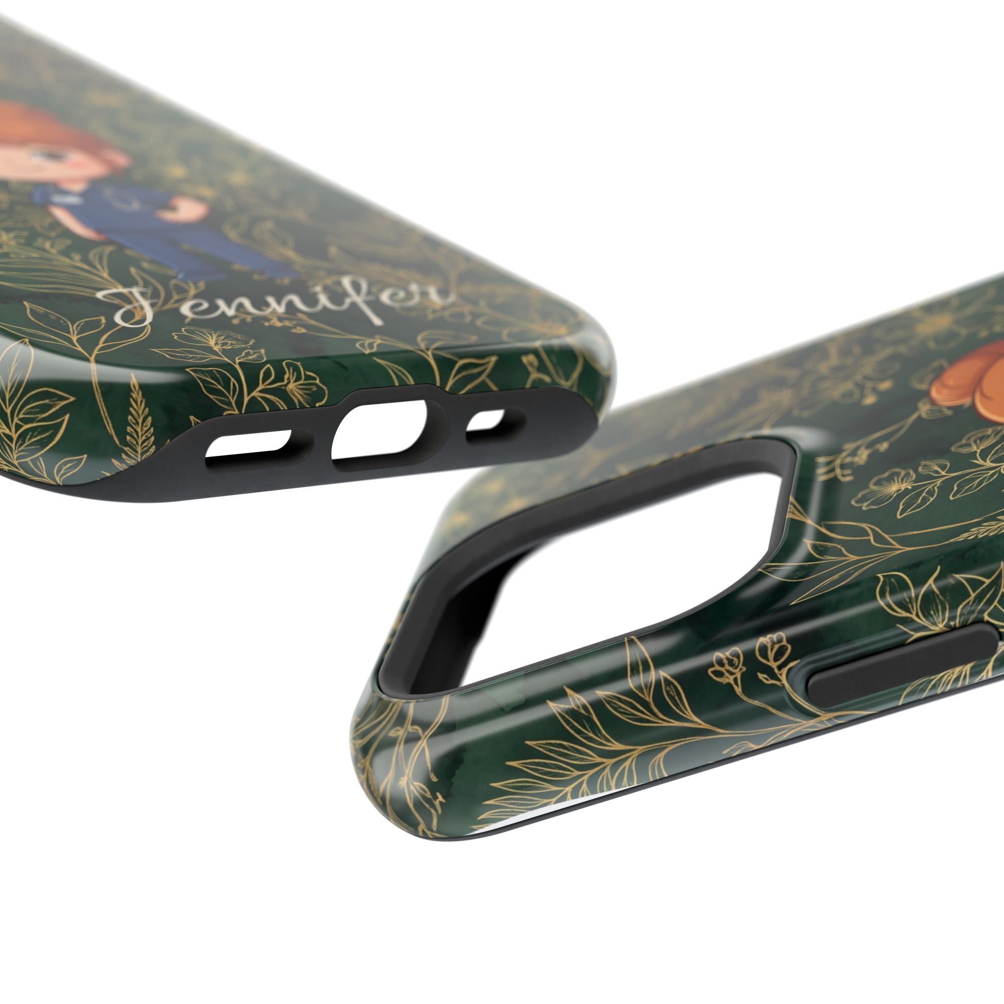 Personalized Nurse Botanical Phone Case — Impact-Resistant Wireless Charging Cover