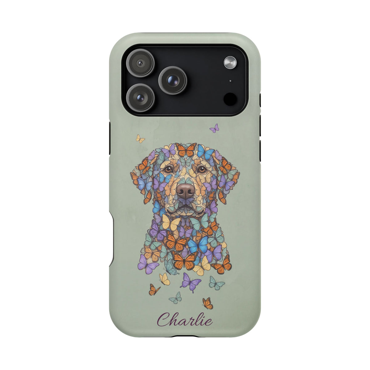 Personalized Butterfly Labrador Phone Case — Tough Magnetic Case with Wireless Charging