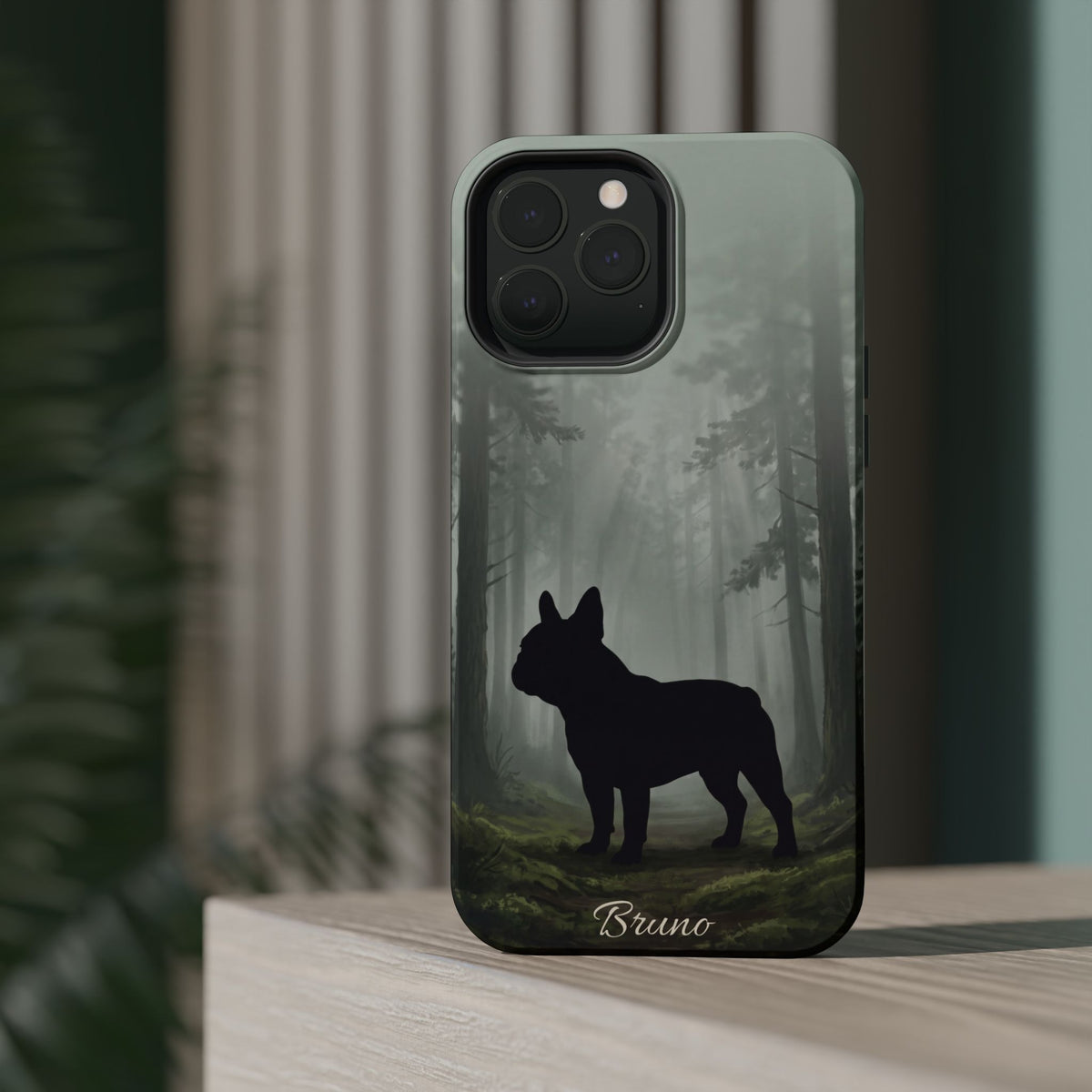 Personalized French Bulldog Misty Forest Phone Case — Wireless Charging Cover