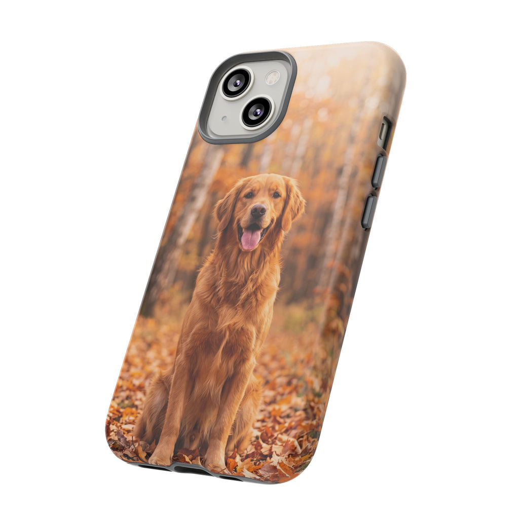 Golden Retriever Autumn Forest Phone Case | Happy Dog in Fall Foliage | Samsung & iPhone