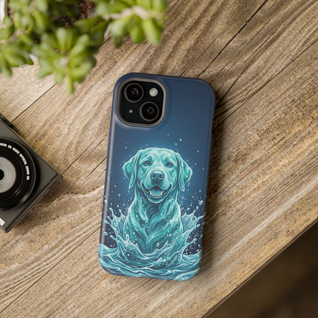 Water Splash Labrador Phone Case — Tough Magnetic Case with Wireless Charging