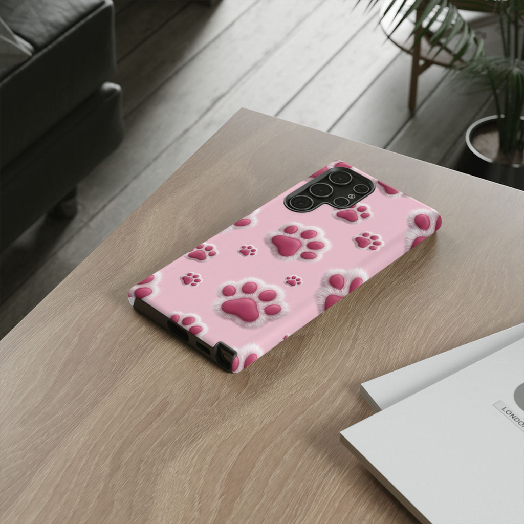 iphone & Samsung - Pink Paws Tough Phone Case — Cute Protective iPhone Cover