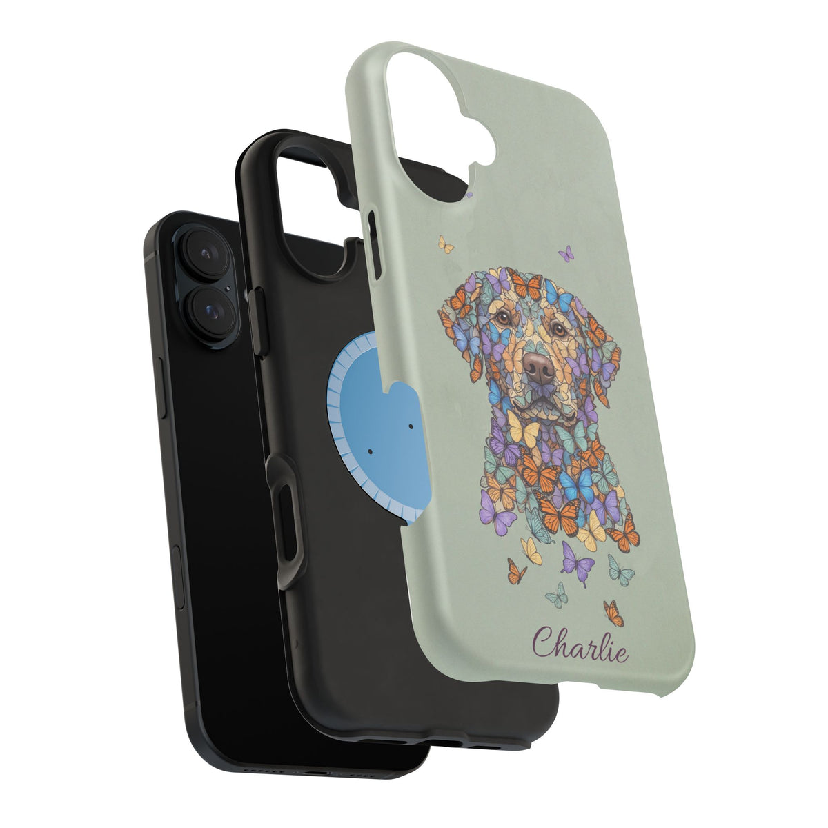 Personalized Butterfly Labrador Phone Case — Tough Magnetic Case with Wireless Charging
