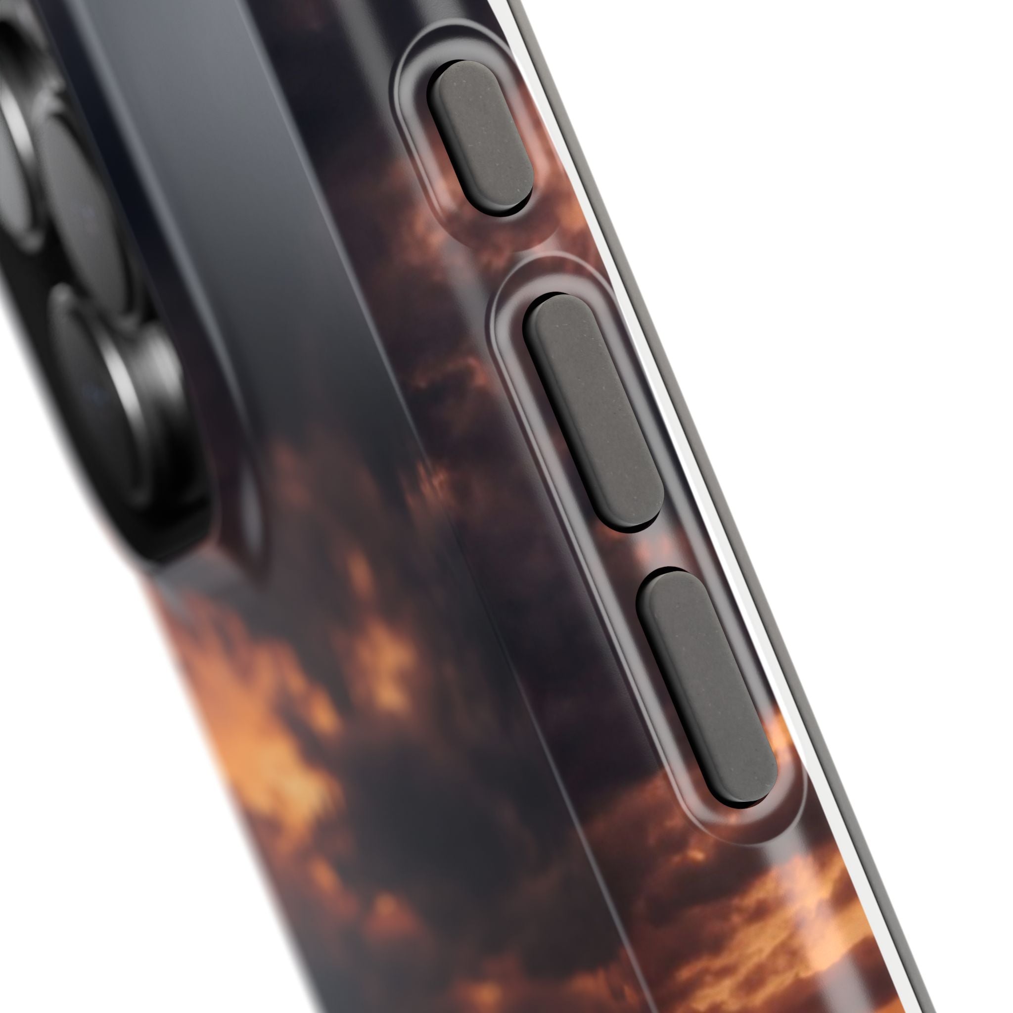 Sunset Paw Print Phone Case — Impact-Resistant Wireless Charging Cover